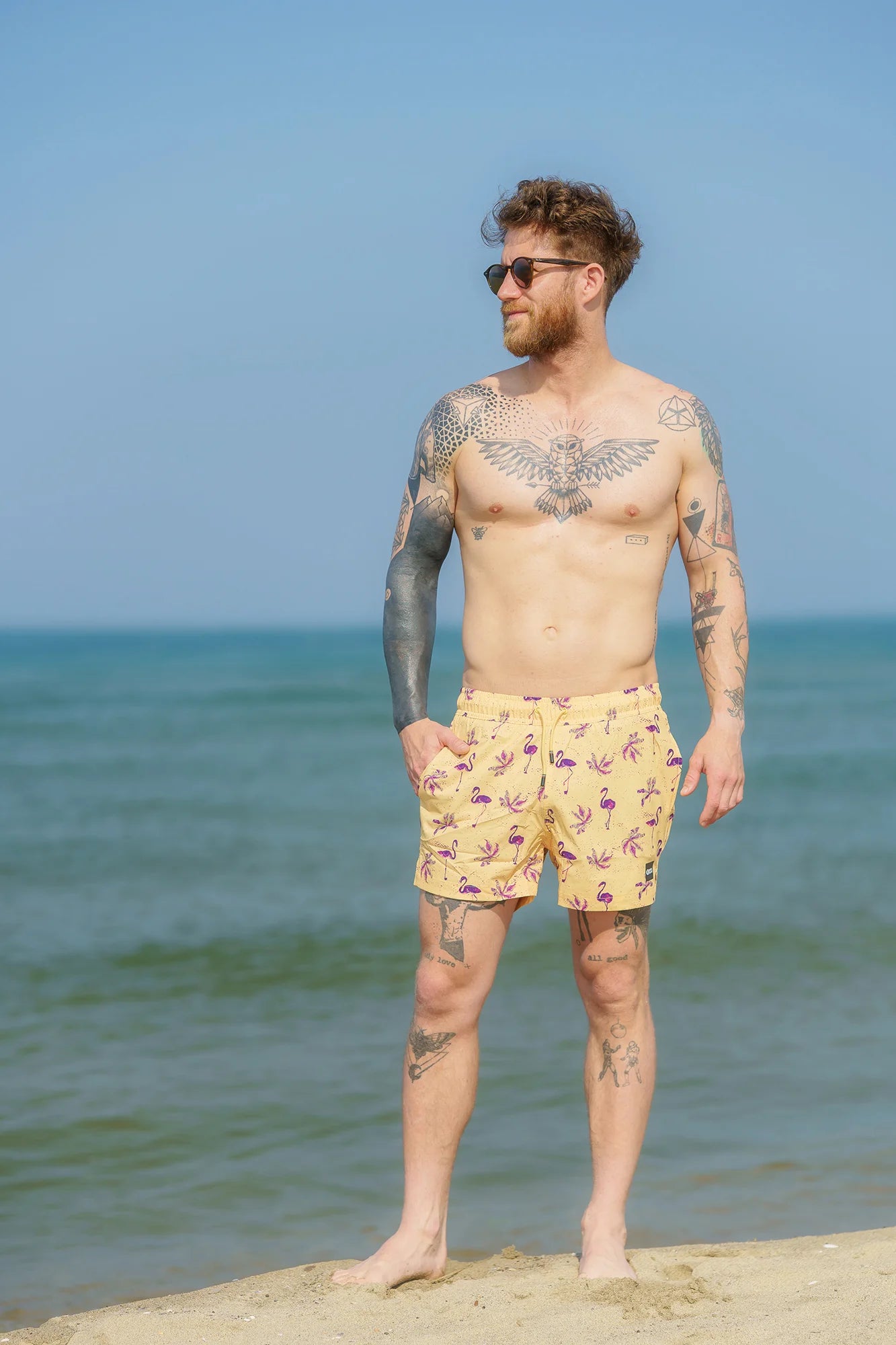 Swim shorts men's - RAINFOREST yellow-5