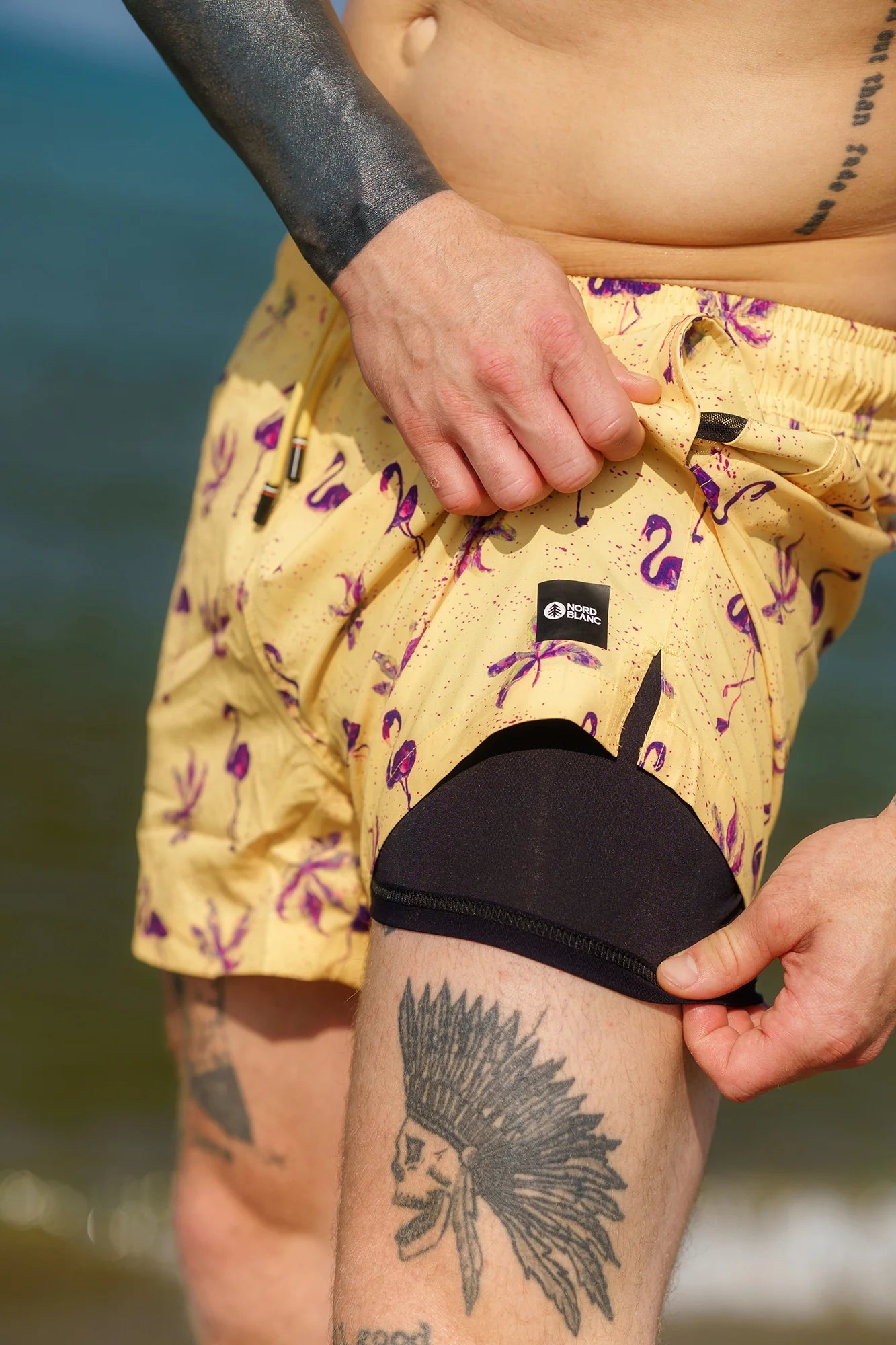 Swim shorts men's - RAINFOREST yellow-7