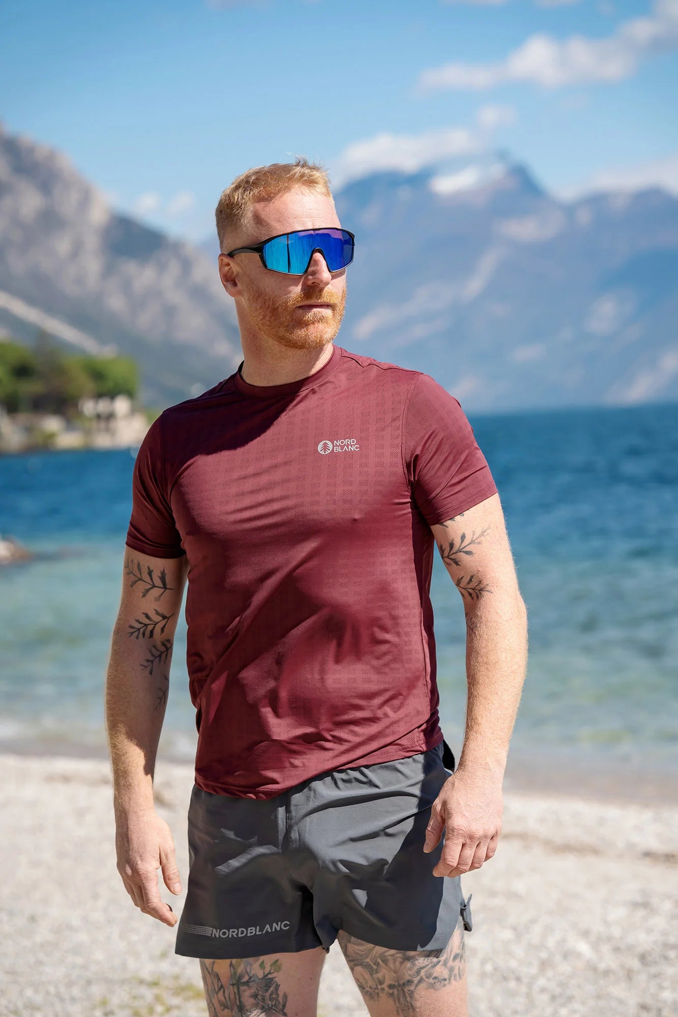 Functional t-shirt men's - STEEL wine red-6