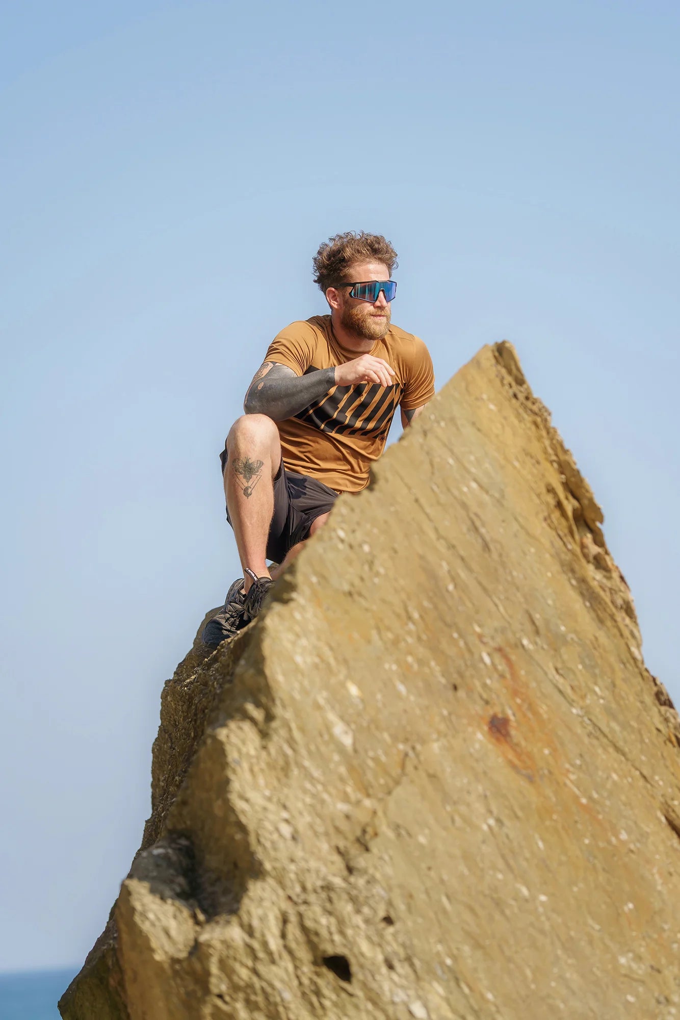 Functional t-shirt men's - WORLD brown-5