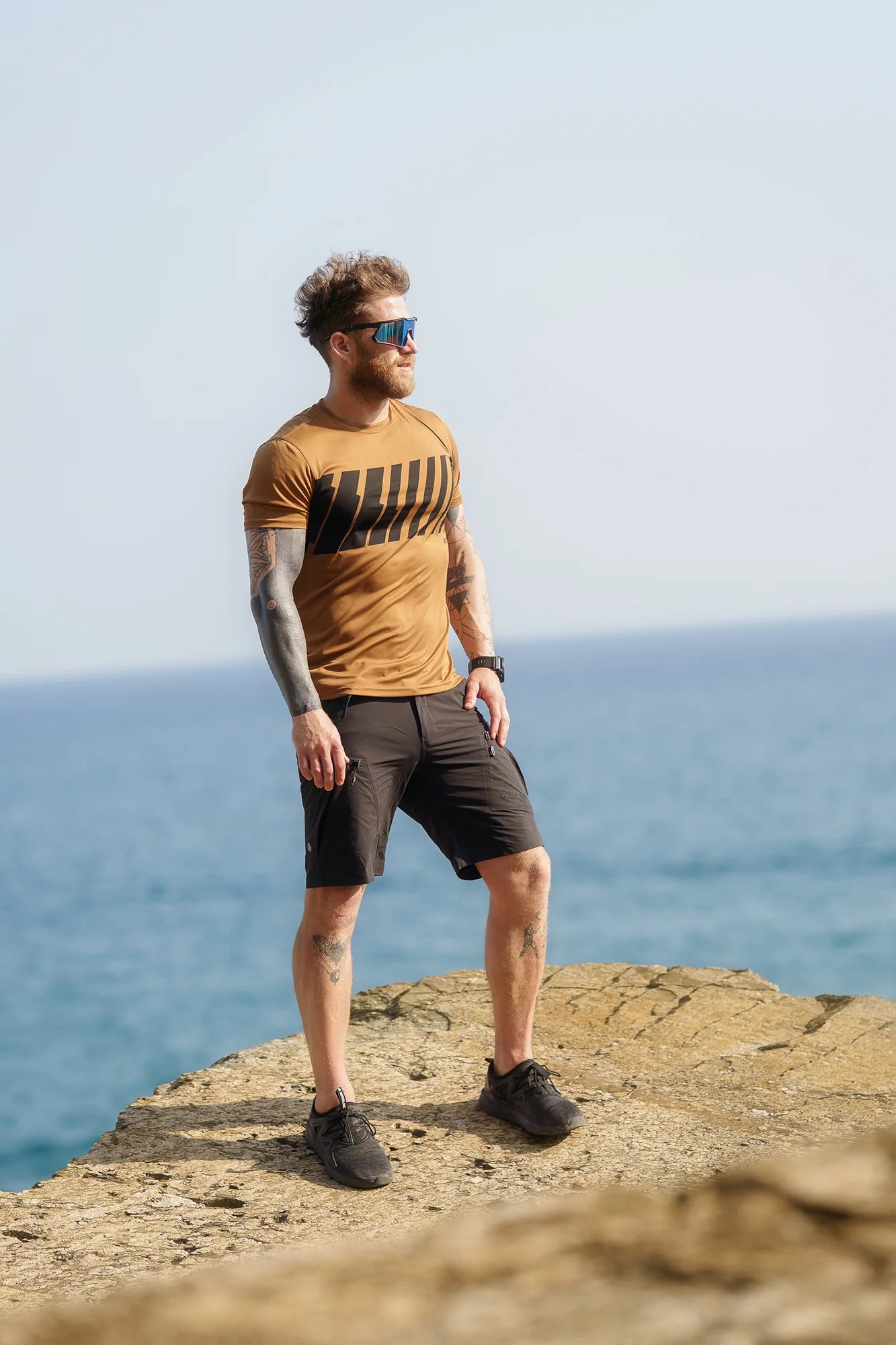 Functional t-shirt men's - WORLD brown-6