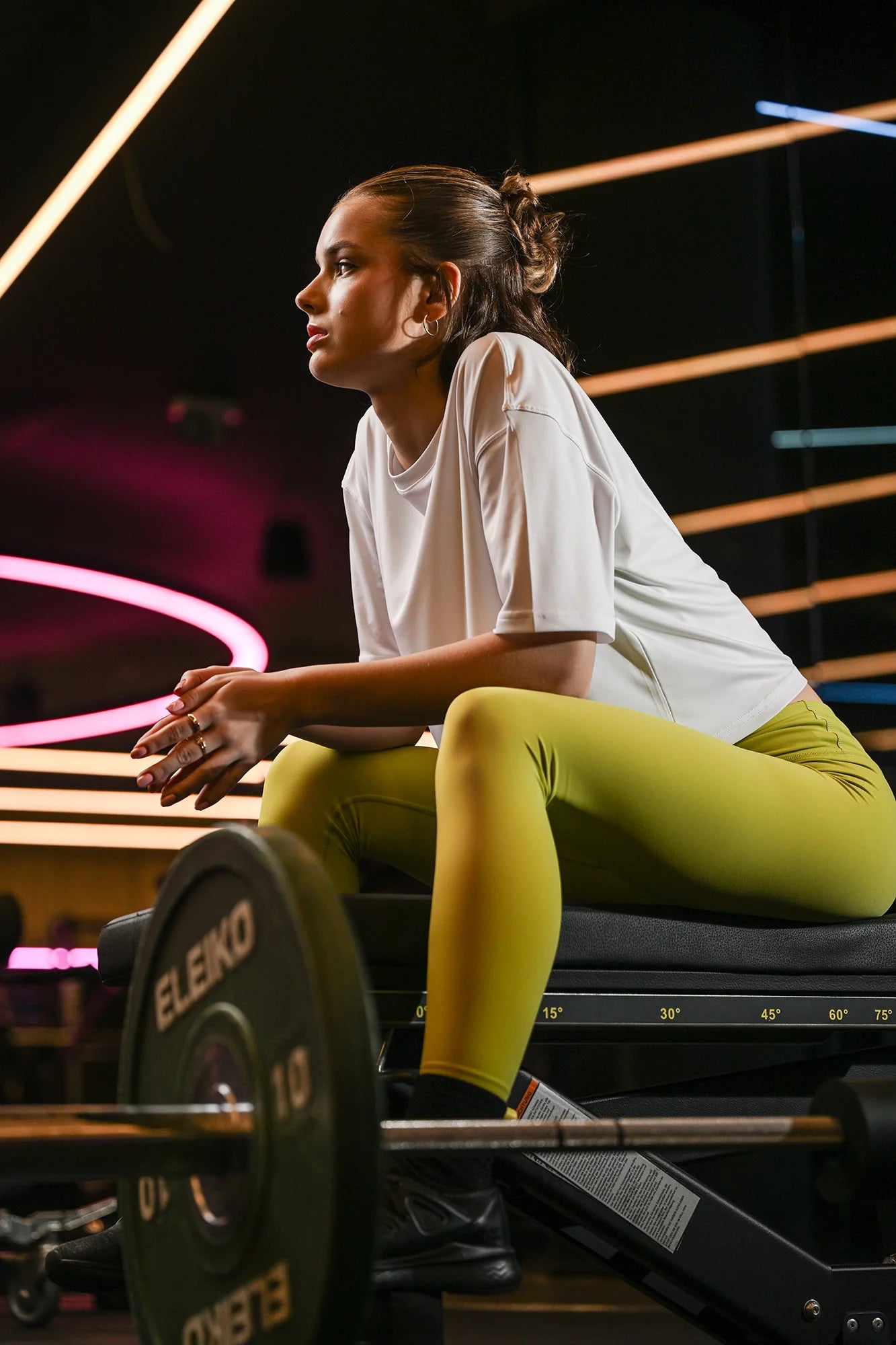 Fitness legíny dámské - STANDING limetové-3