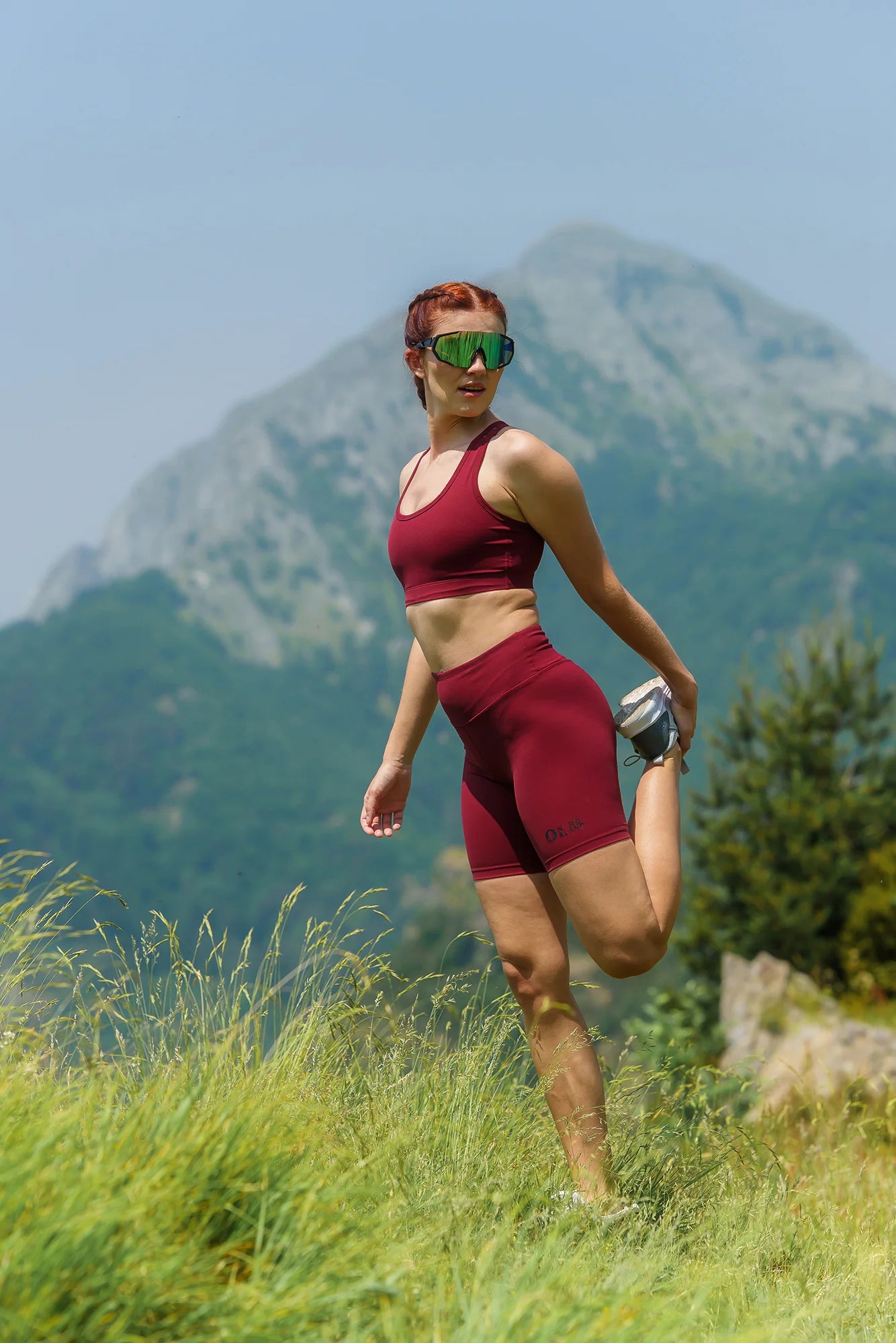 Colanți scurți de fitness pentru femei - SQUAT bordo-5