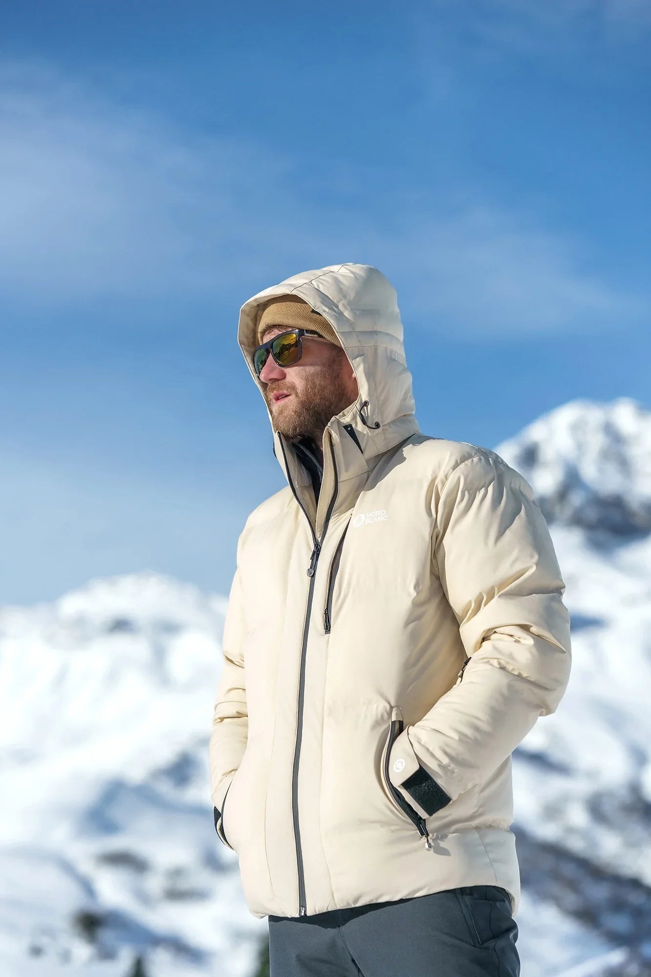 Wasserdichte Winterjacke Herren - HOLLOW beige-5