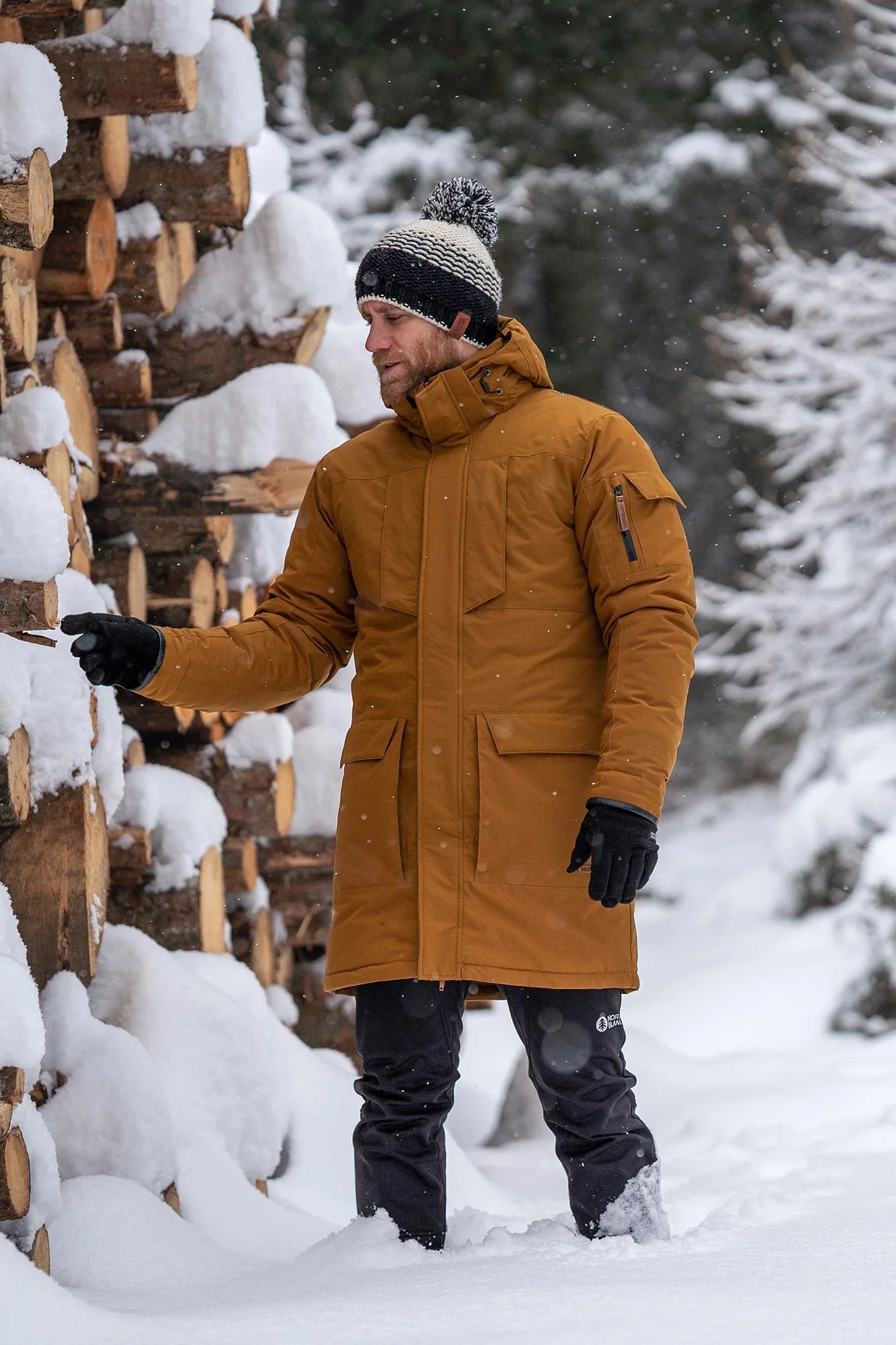 Winter parka men's - IGLOO brown-3