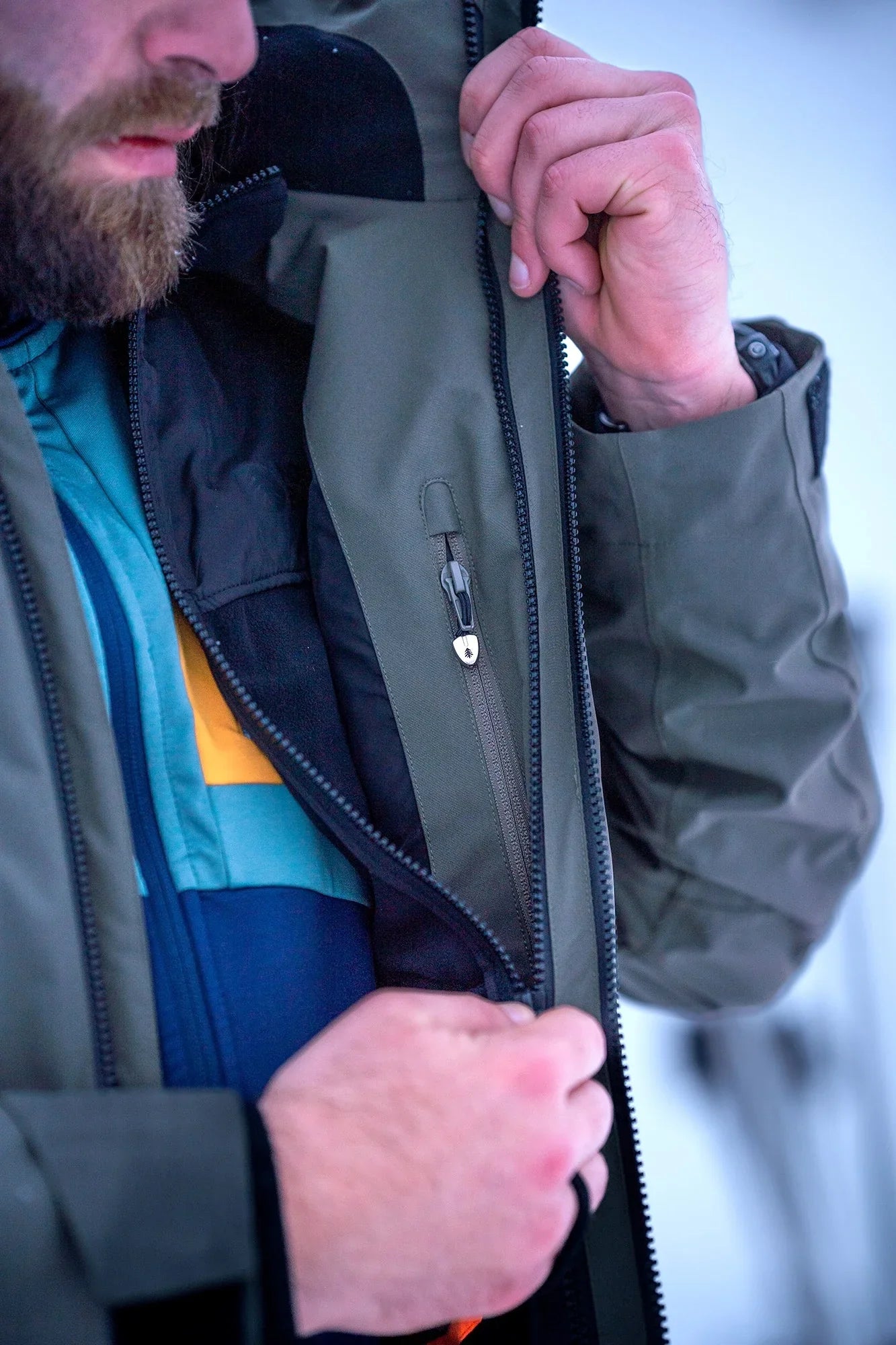 Outdoor 3in1 jacket men's - PUZZLE khaki-4