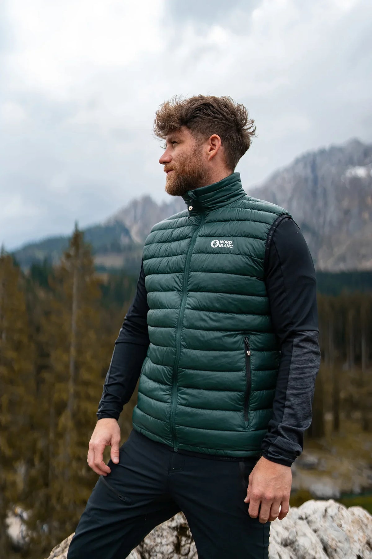 Doudoune sans manches d’hiver homme - TUNDRA vert foncé – image 4