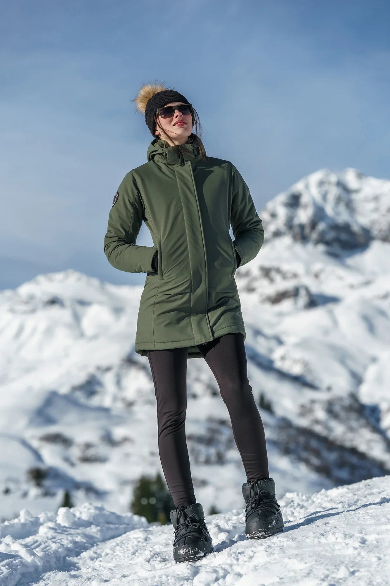 Waterproof winter parka women's - HEATH khaki-2