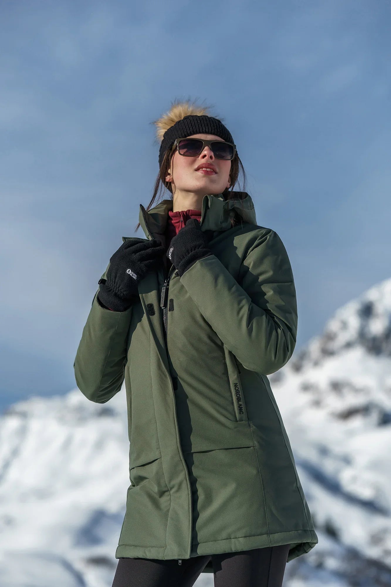 Waterproof winter parka women's - HEATH khaki-4