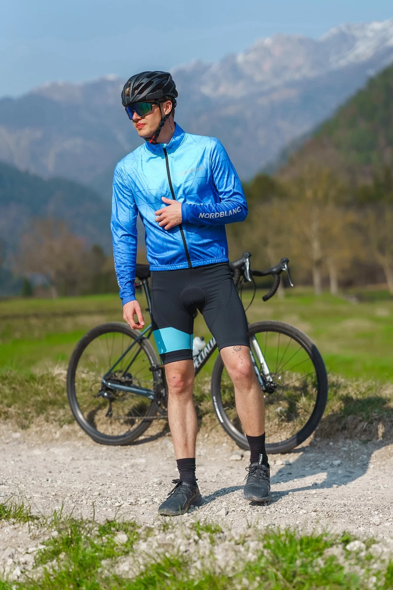 Bike shorts men's - CHAIN blue-3
