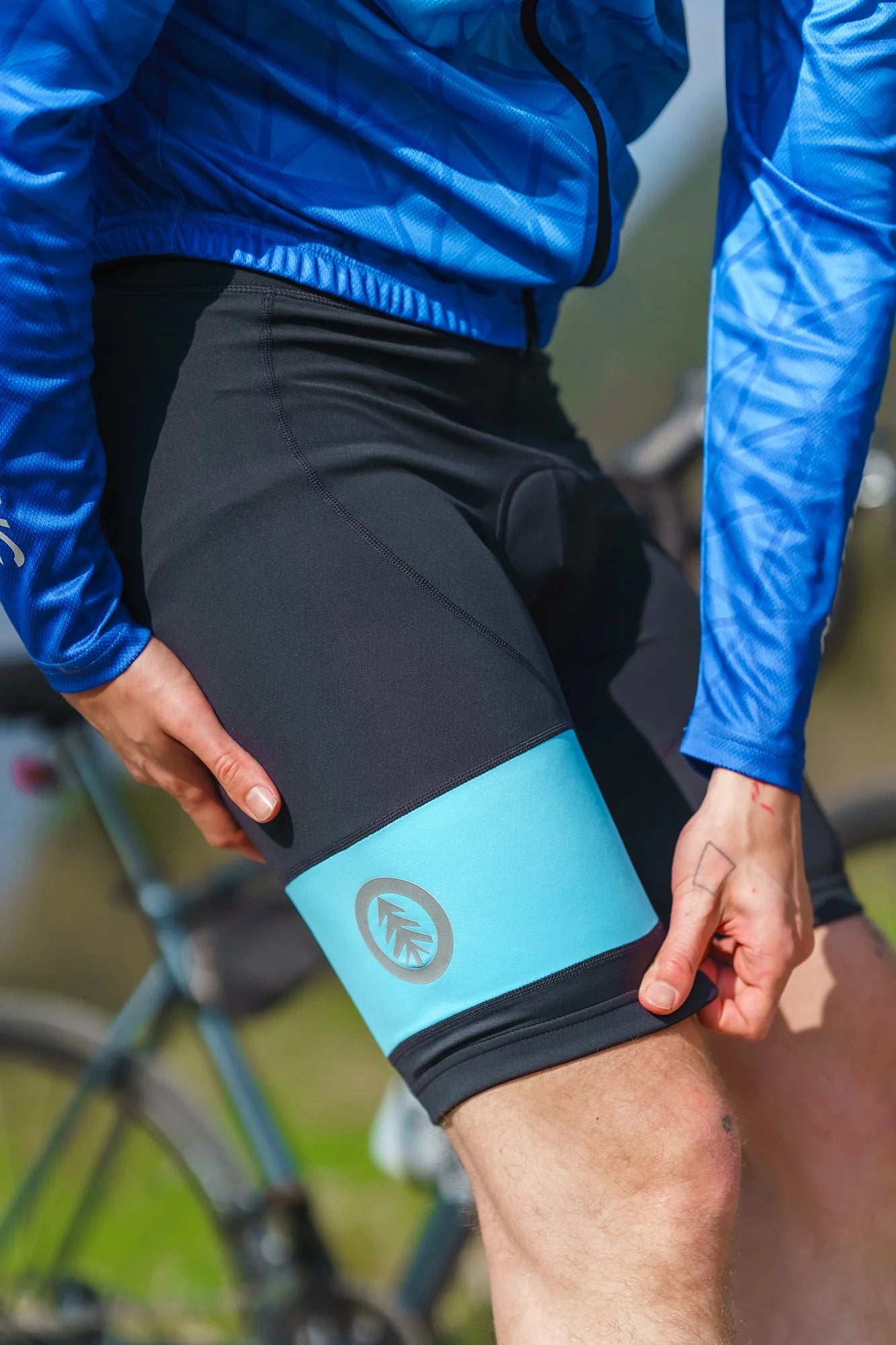 Bike shorts men's - CHAIN blue-4