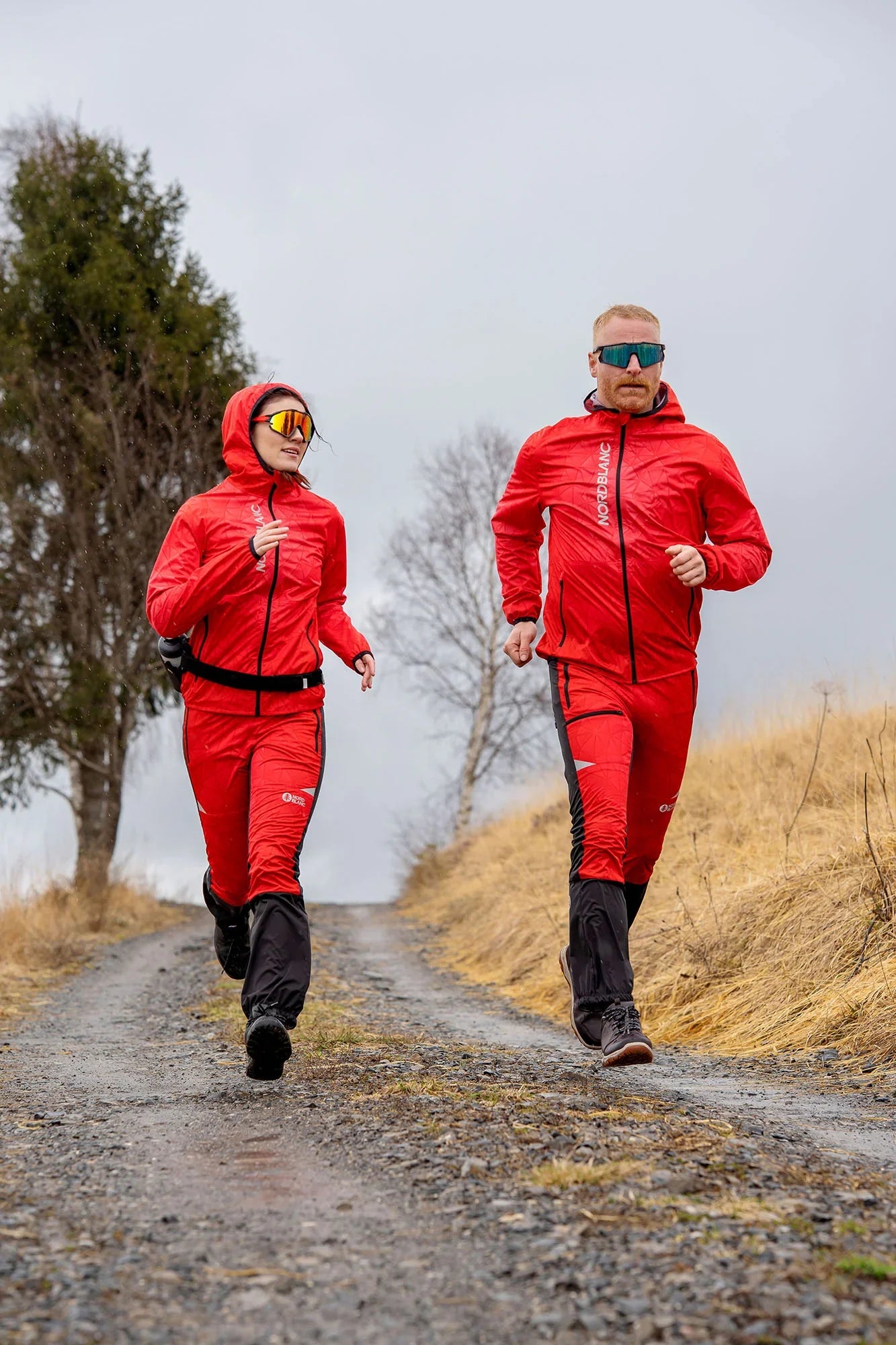 Light waterproof softshell pants women's - FINDING red-2