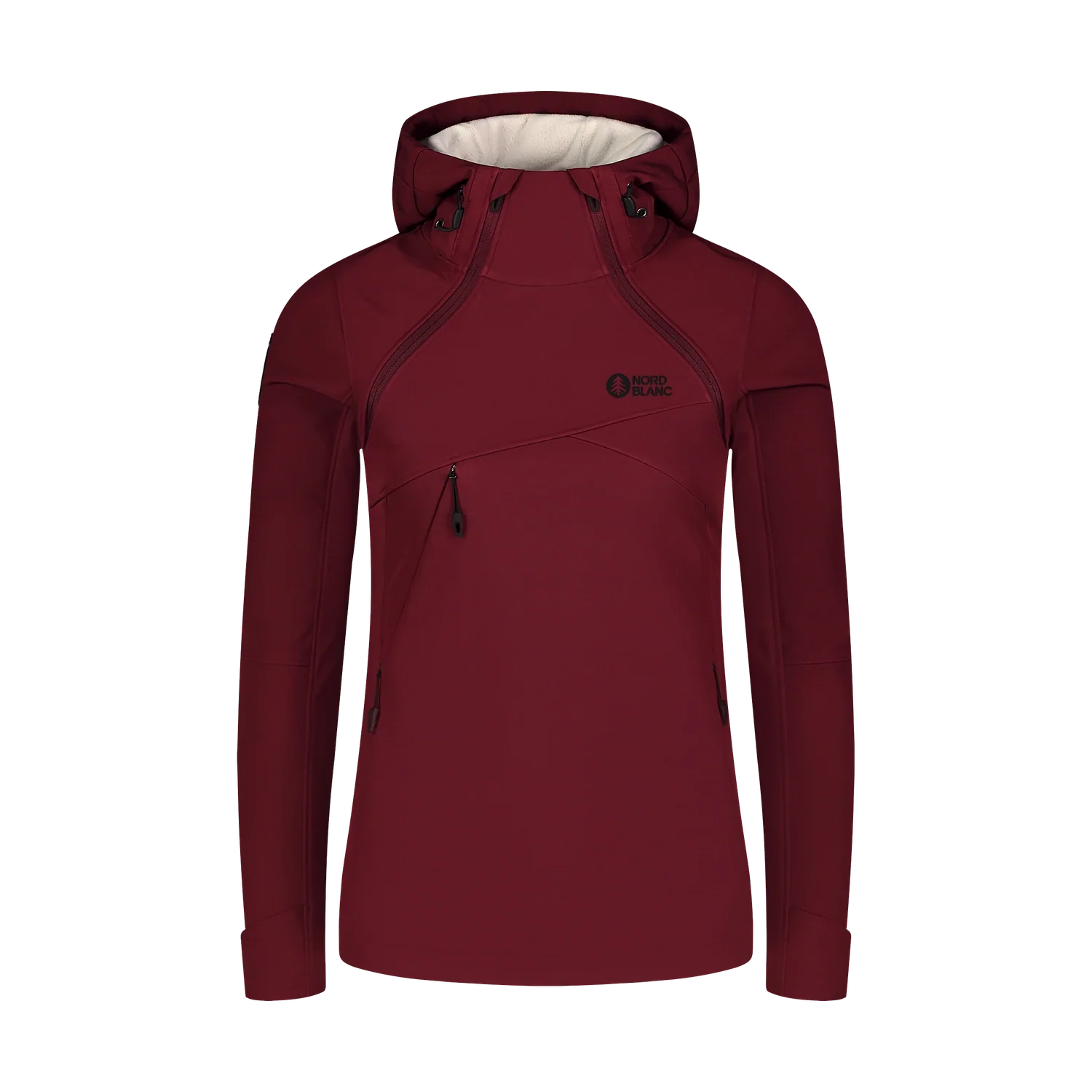 Softshell-Anorak mit Fleece Damen - DEVOTION weinrot-1