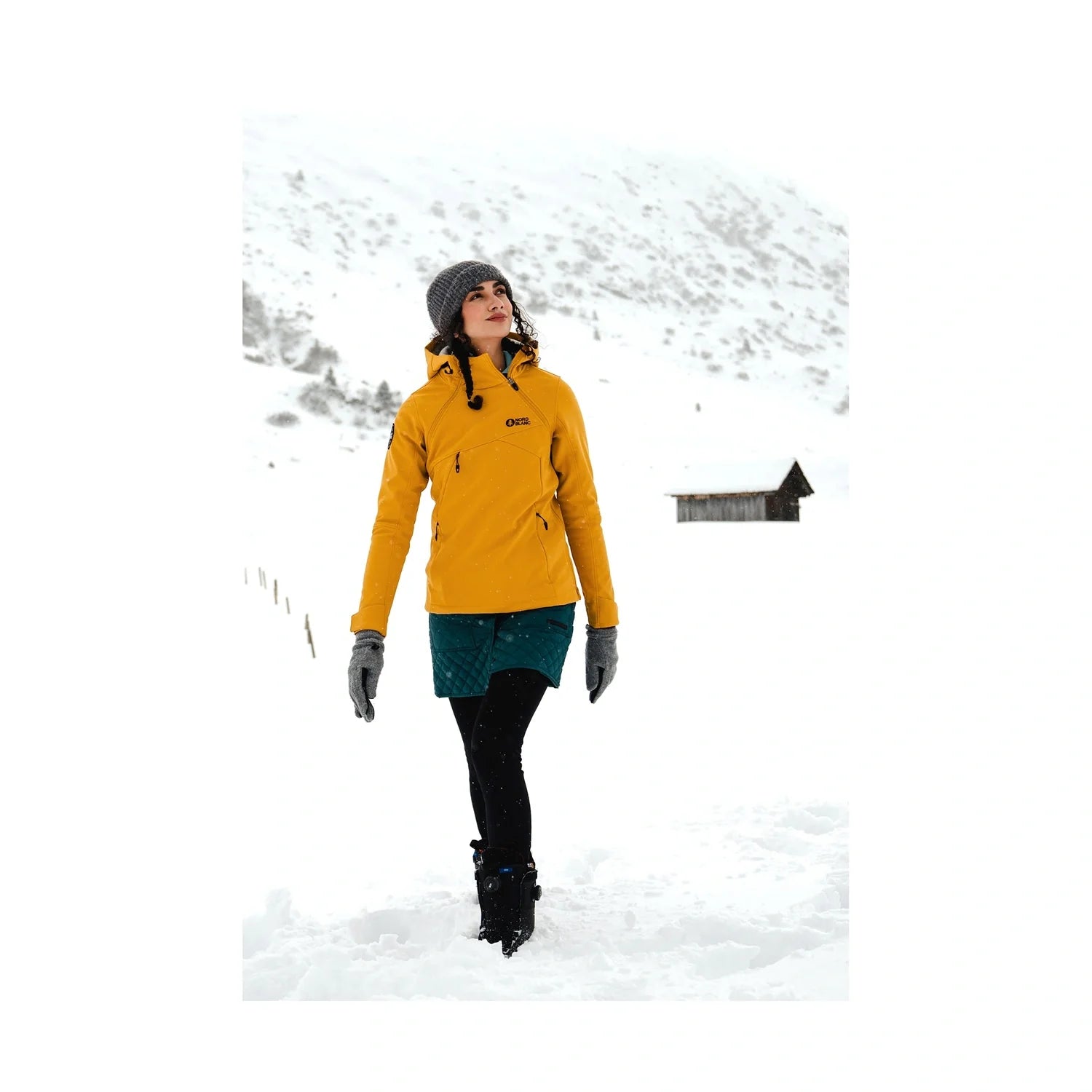 Softshell-Anorak mit Fleece Damen - DEVOTION gelb-3