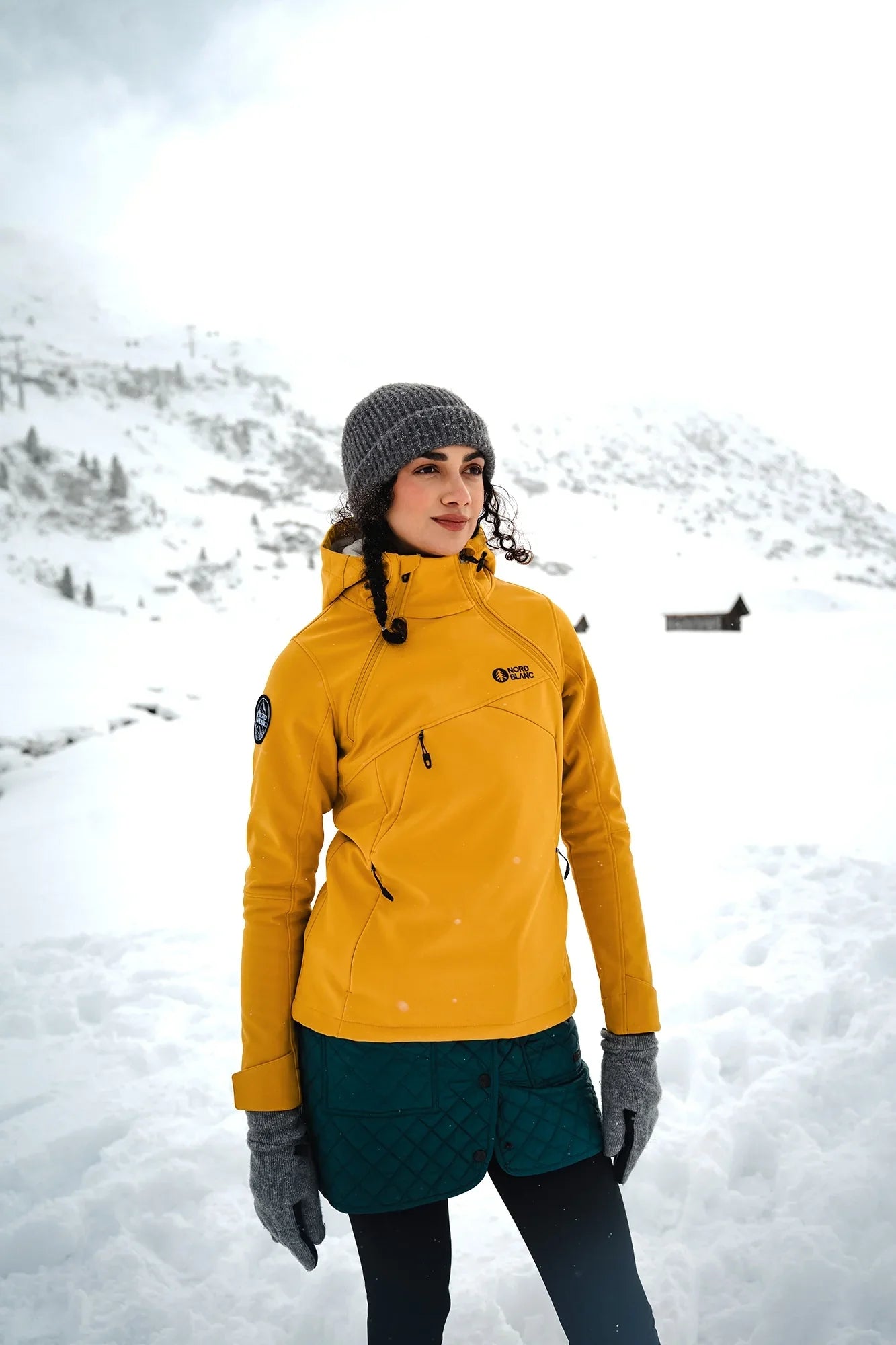 Softshell-Anorak mit Fleece Damen - DEVOTION gelb-4