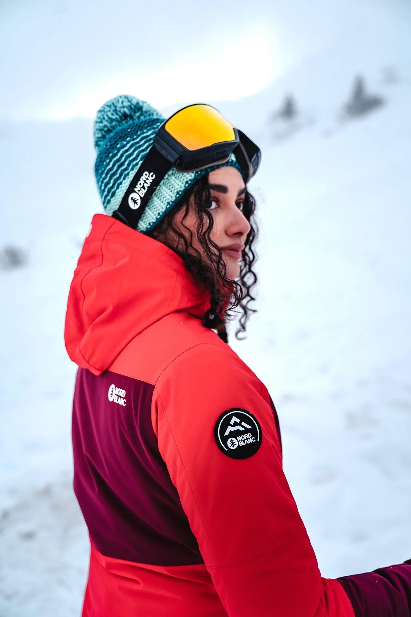 Skijacke Damen - ICEFALL rot-5