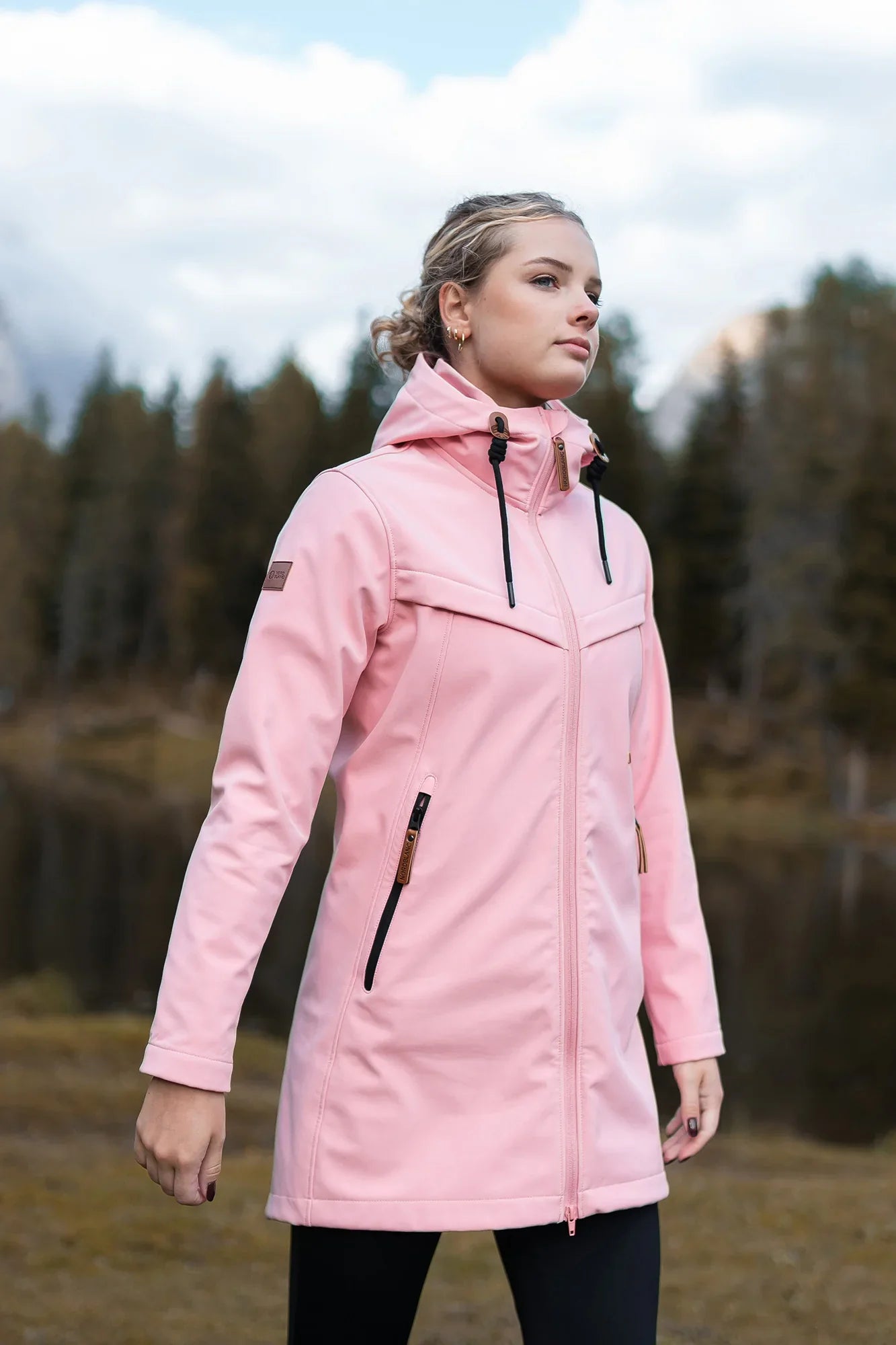 Softshell parka with fleece women's - DOMINOES pink-4