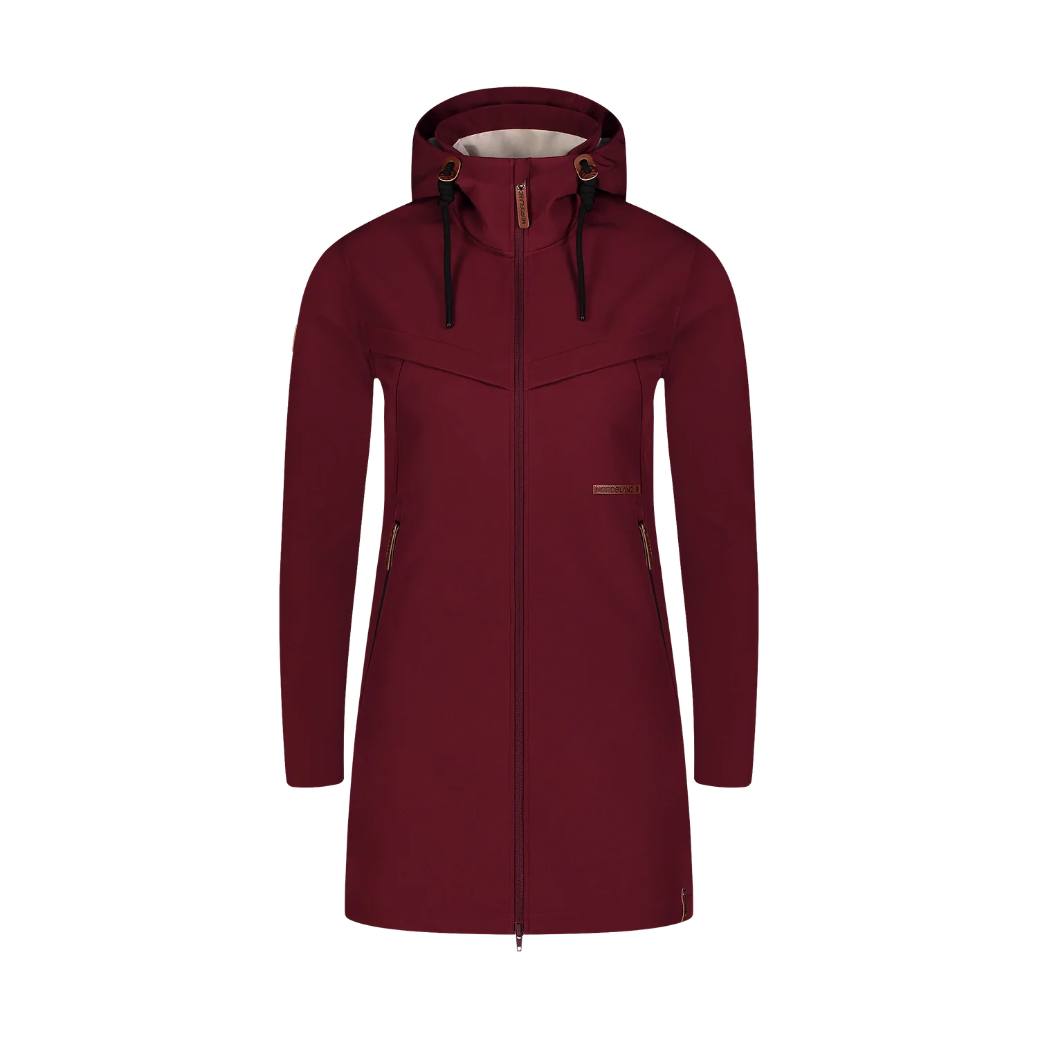 Softshell parka with fleece women's - DOMINOES wine red-1