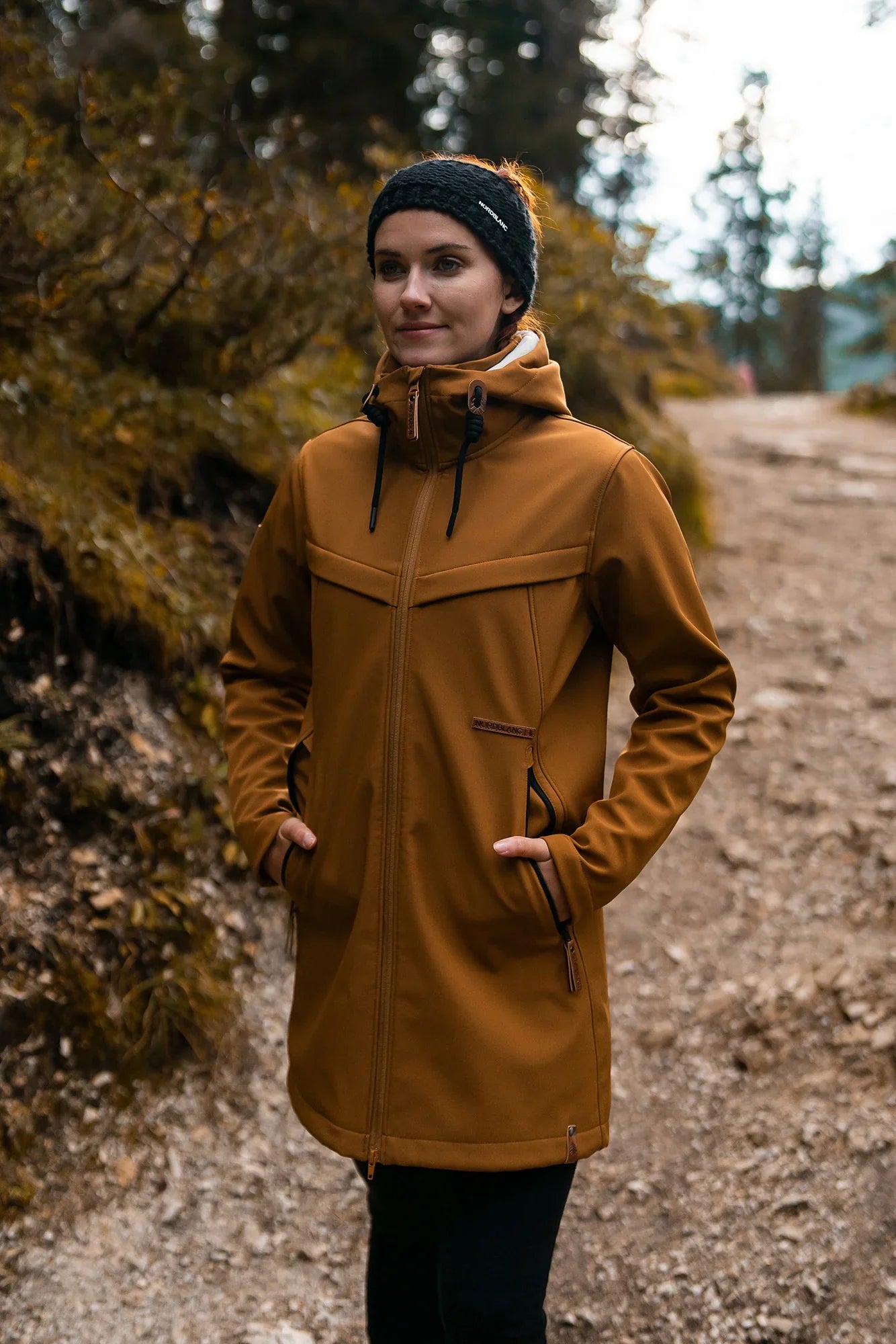 Softshell parka with fleece women's - DOMINOES brown-3
