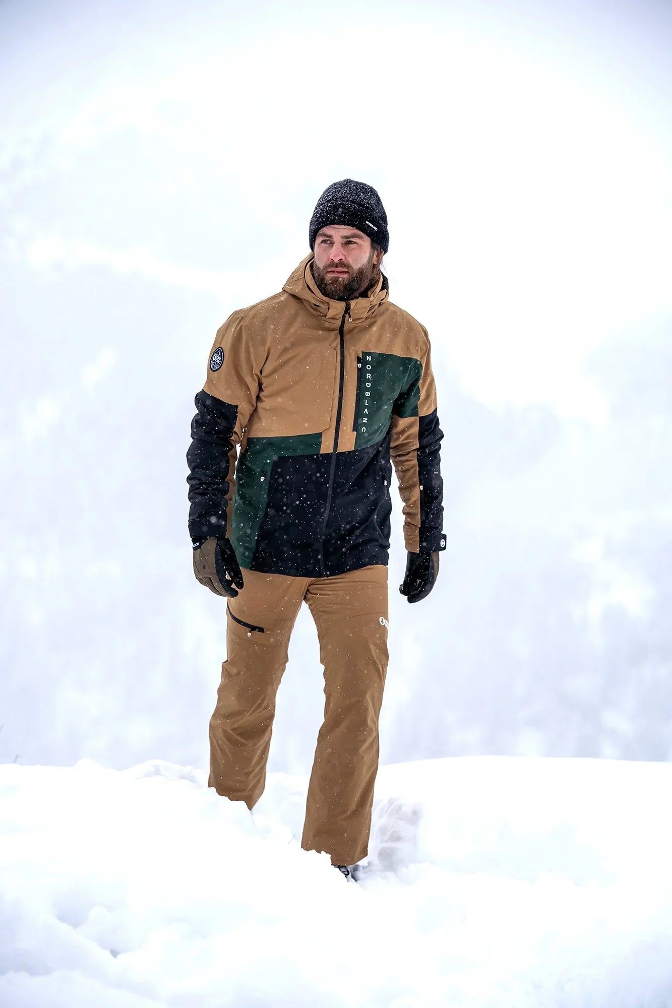 Lyžařské kalhoty pánské - FROSTED hnědé-3