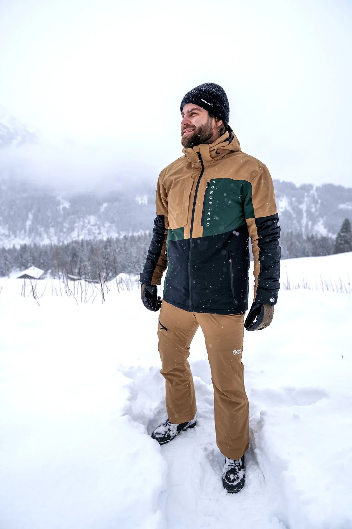 Lyžařské kalhoty pánské - FROSTED hnědé-4