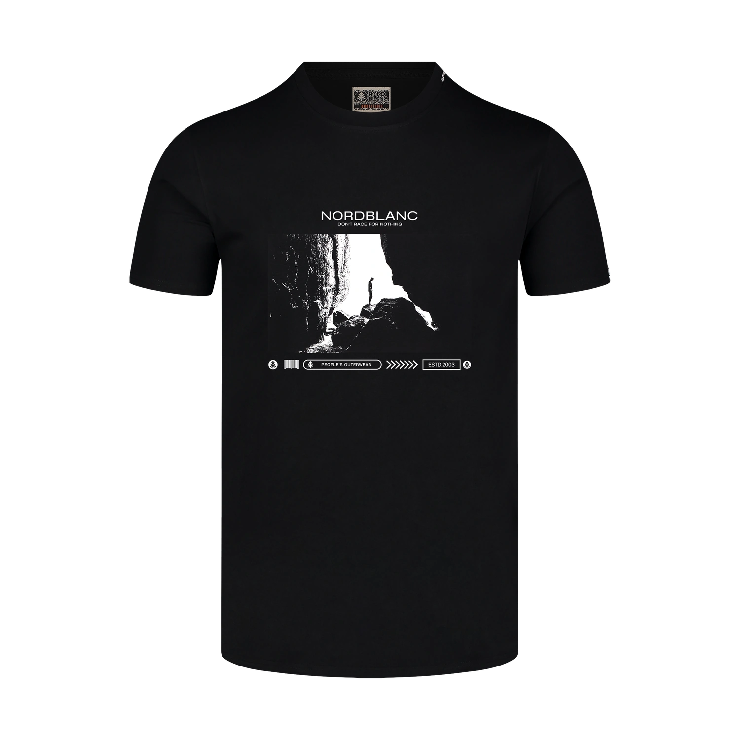Cotton t-shirt men's - ALONE black-1