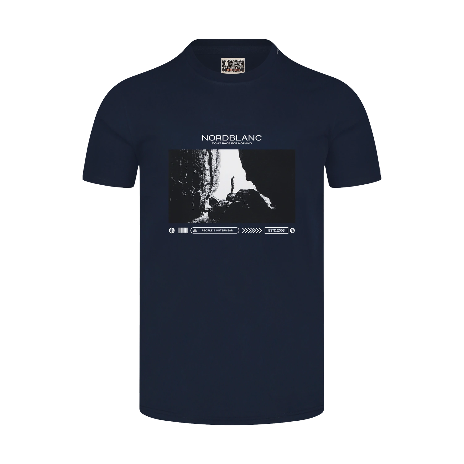 Cotton t-shirt men's - ALONE blue-1
