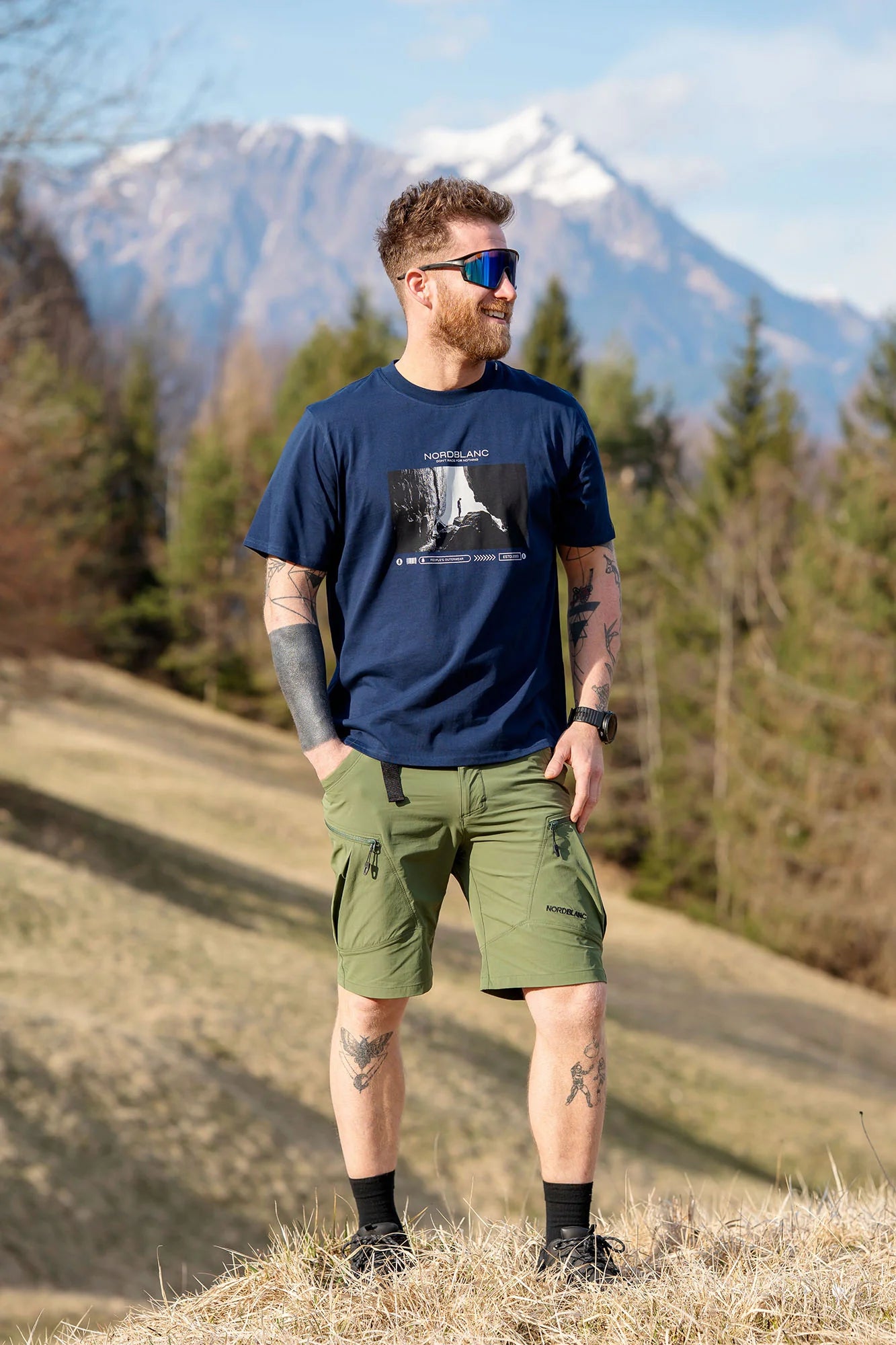 Cotton t-shirt men's - ALONE blue-3