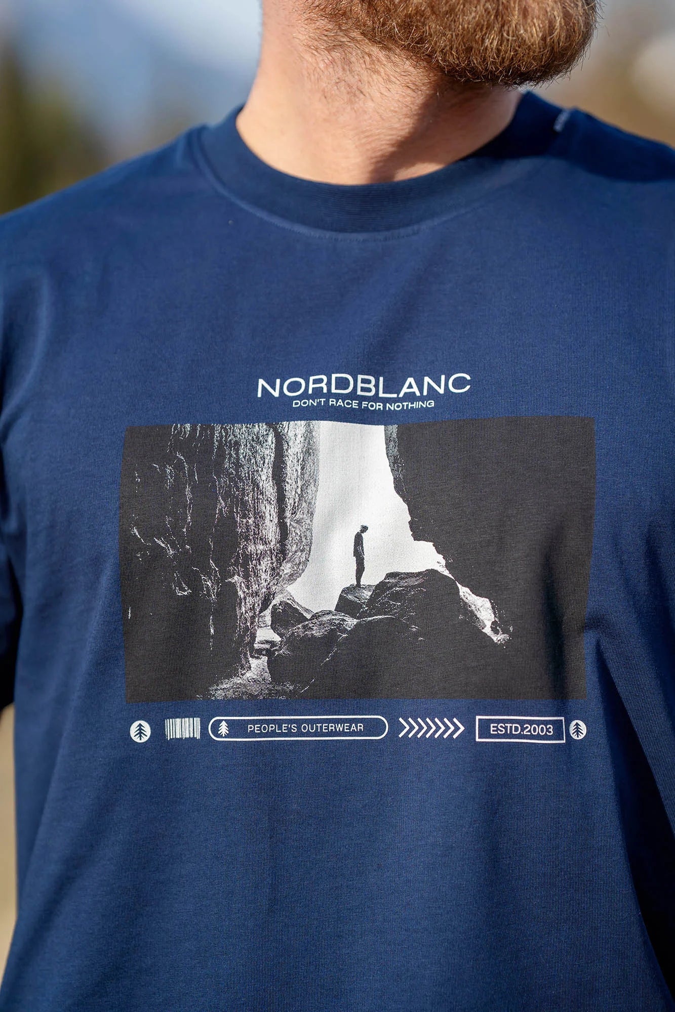 Cotton t-shirt men's - ALONE blue-5
