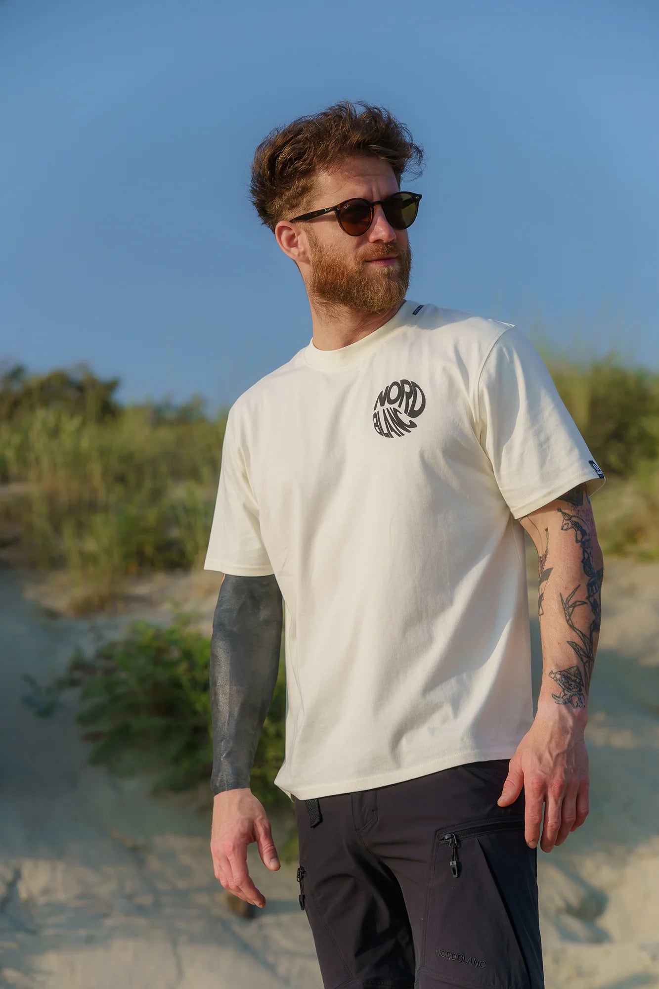 Baumwolle T-Shirt Herren - ROTATED weiß-5