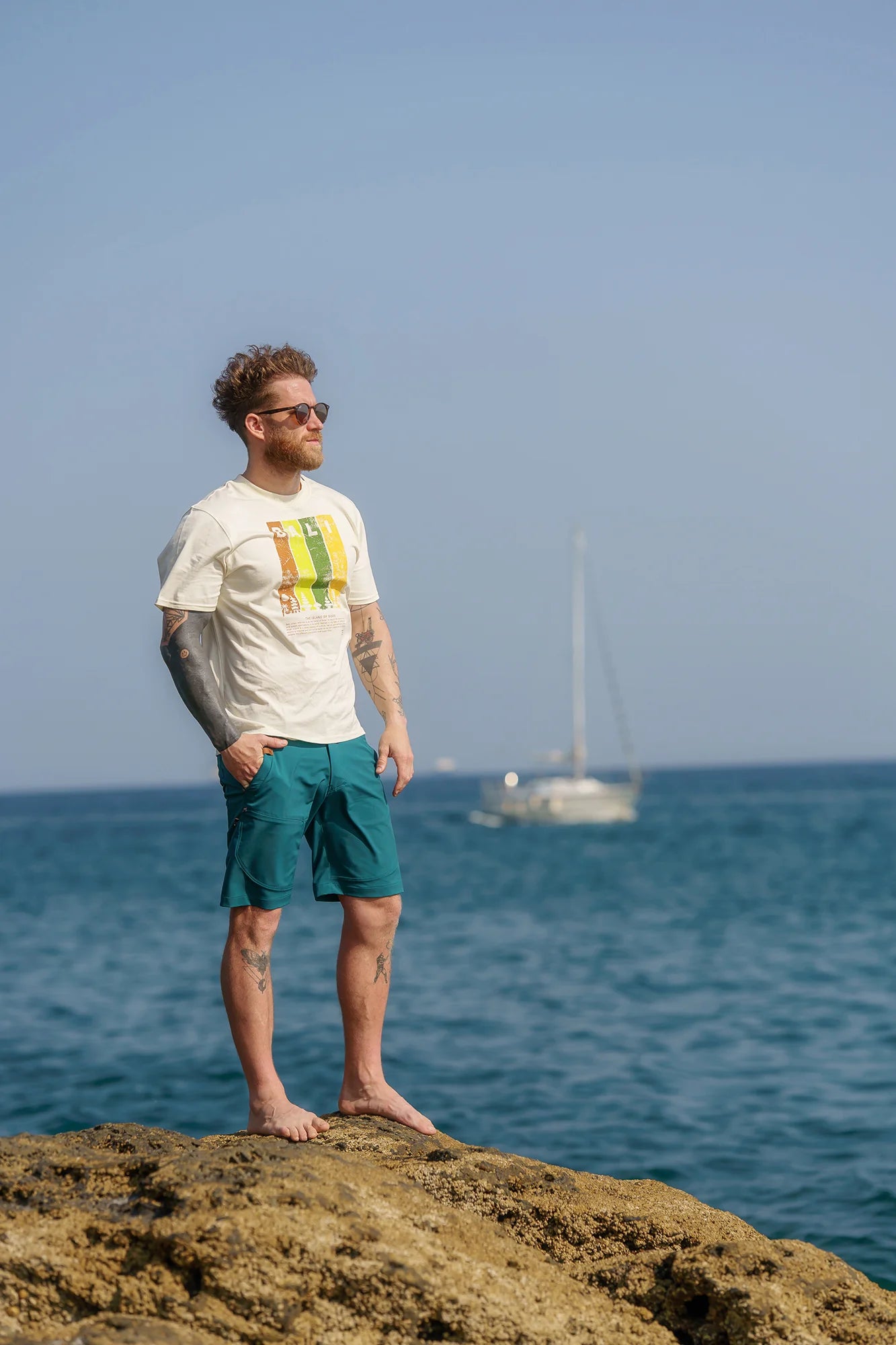 Cotton t-shirt men's - BALI white-3