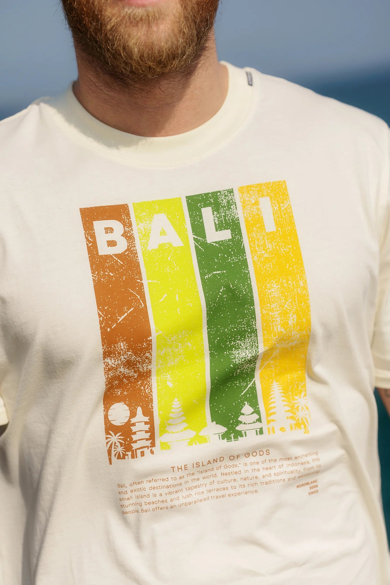 Cotton t-shirt men's - BALI white-6