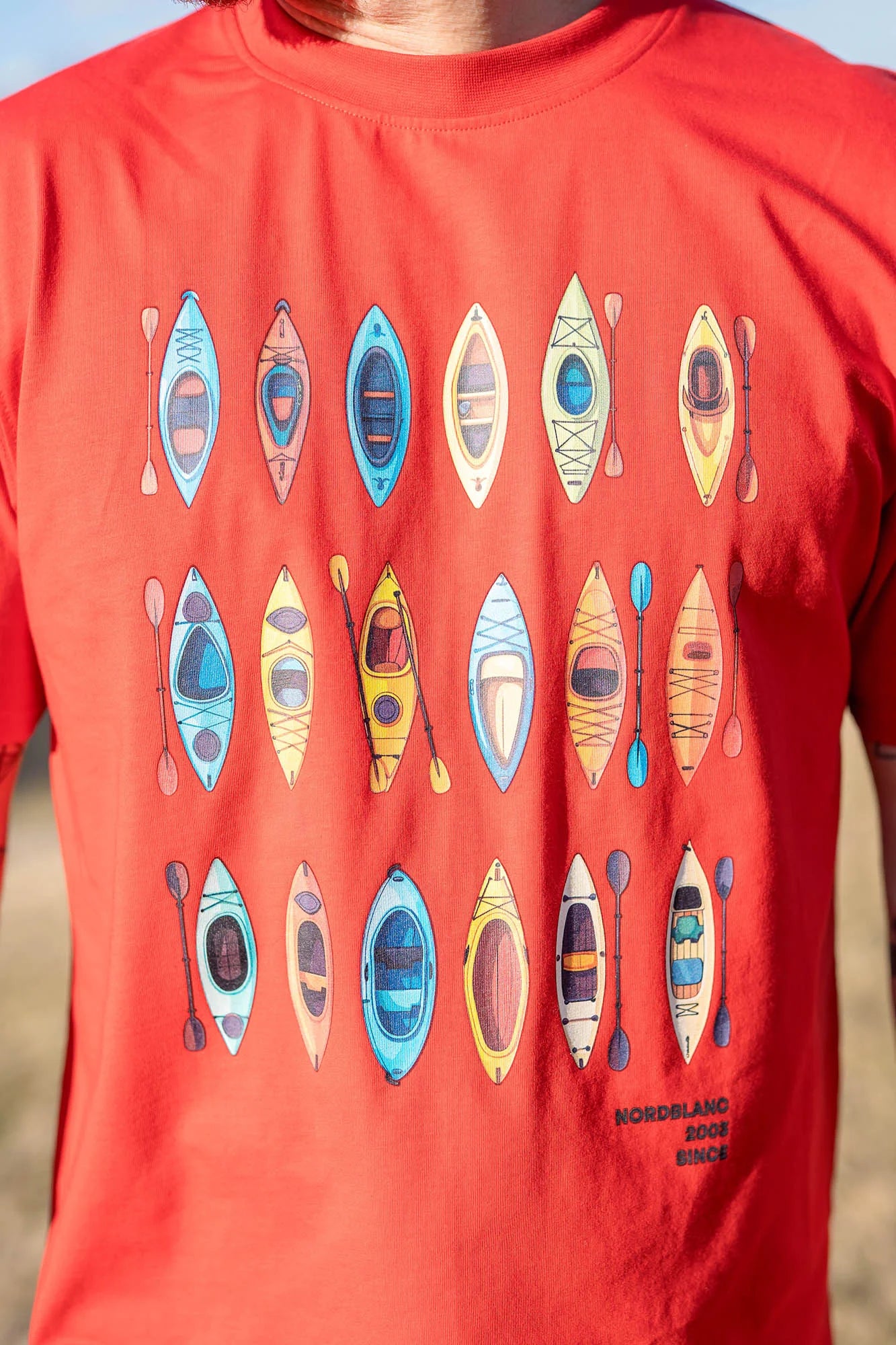 Cotton t-shirt men's - CANOE red-4