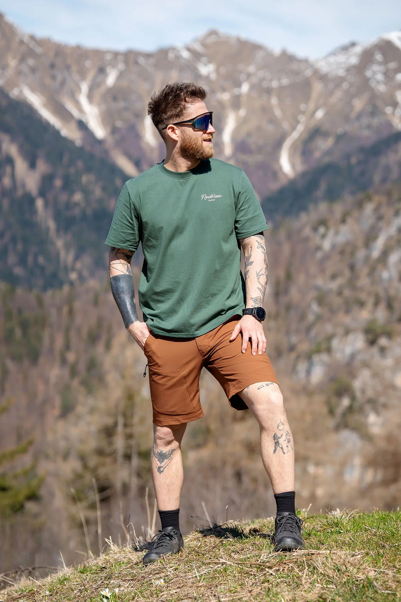 Organic cotton t-shirt men's - CAMPING green-3