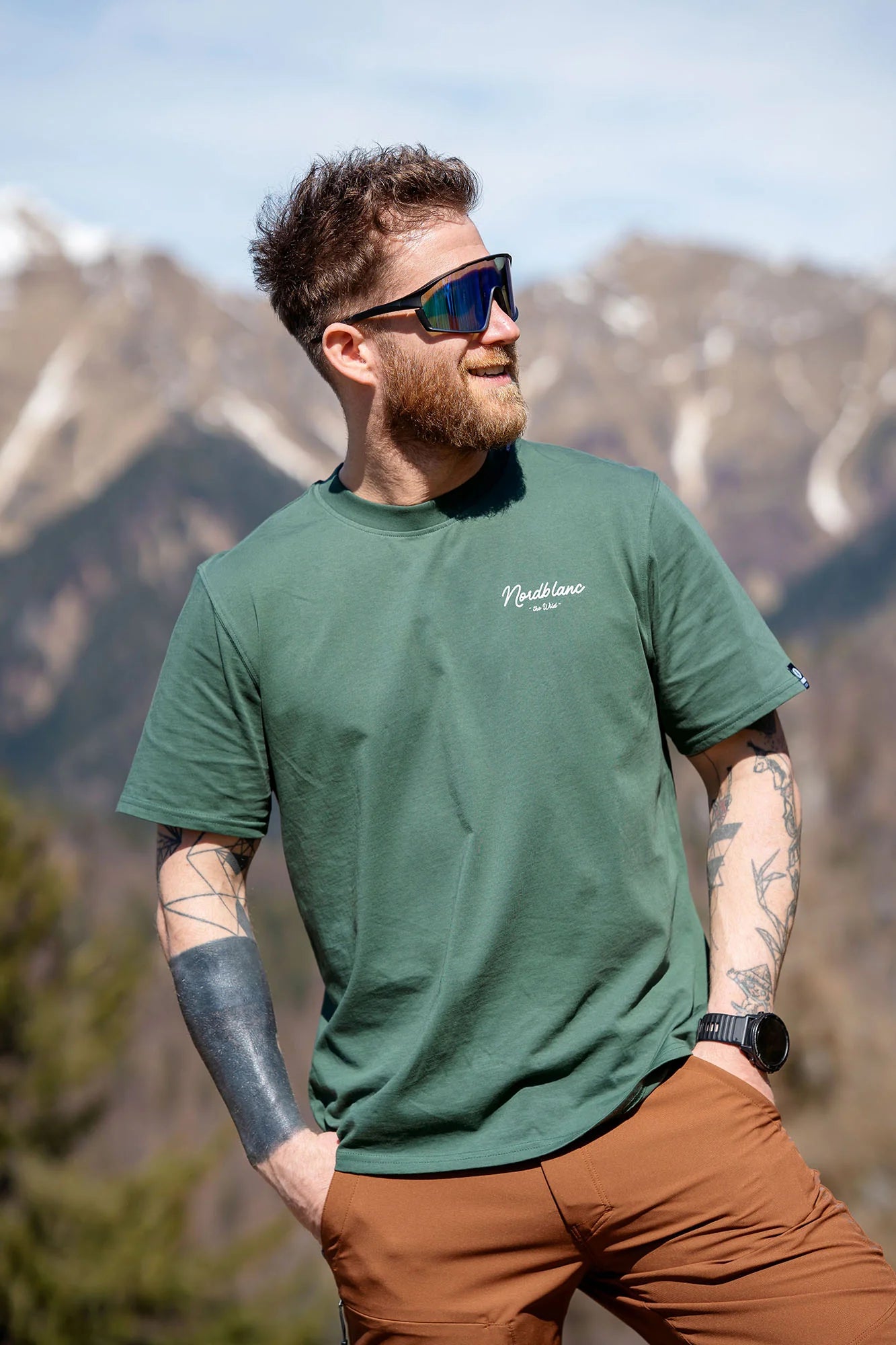 Organic cotton t-shirt men's - CAMPING green-4