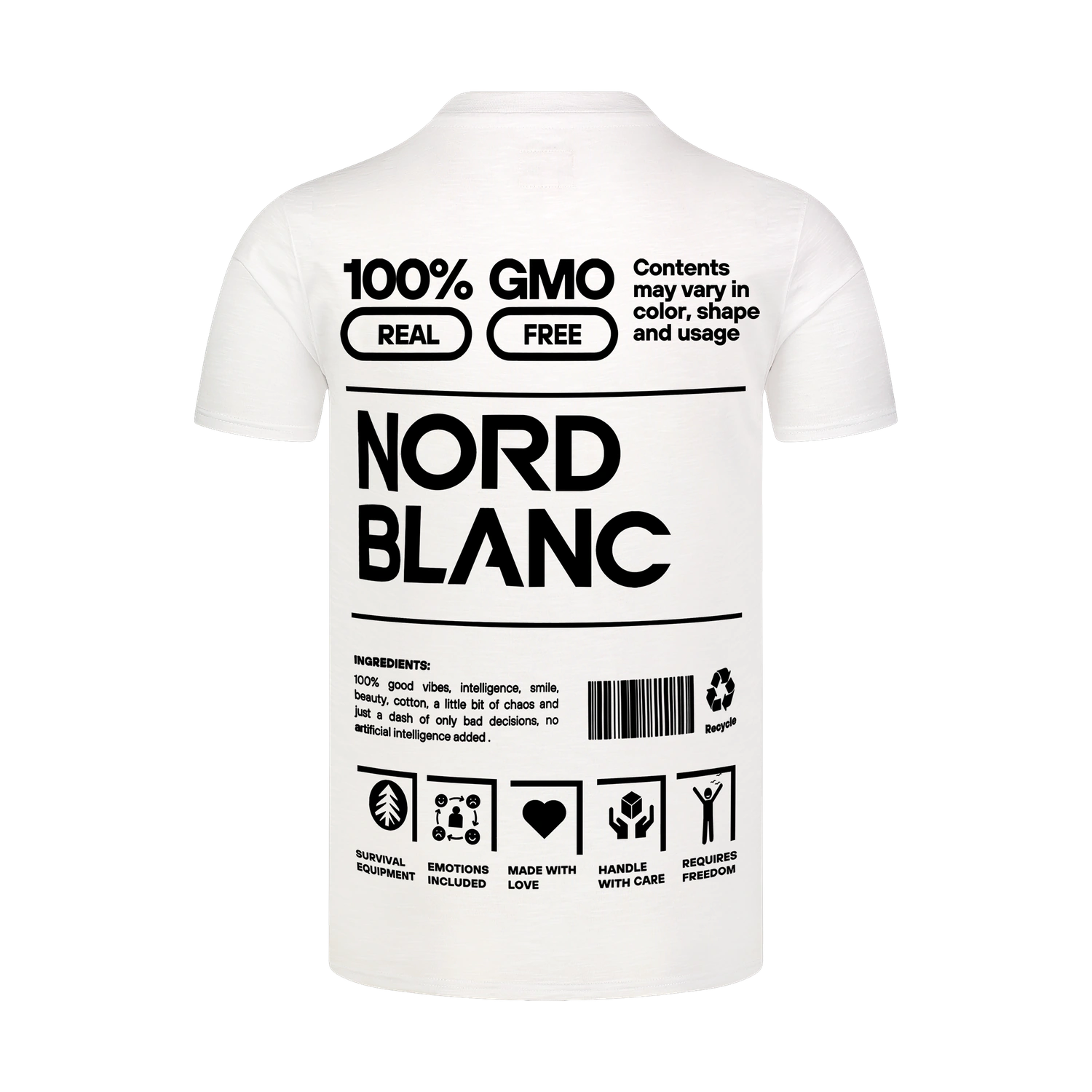Baumwolle T-Shirt Herren - CERTAINTY weiß-2