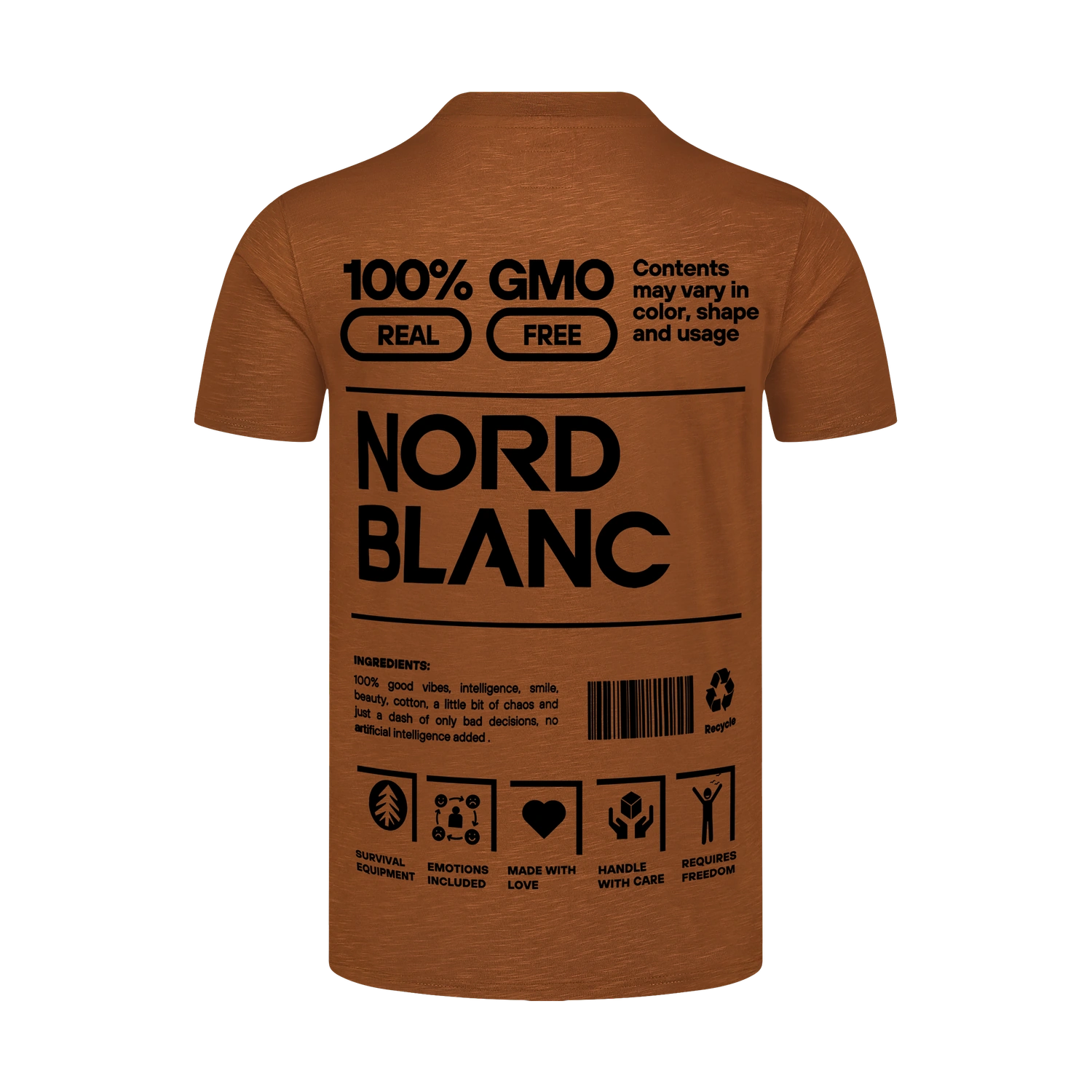 Cotton t-shirt men's - CERTAINTY brown-2