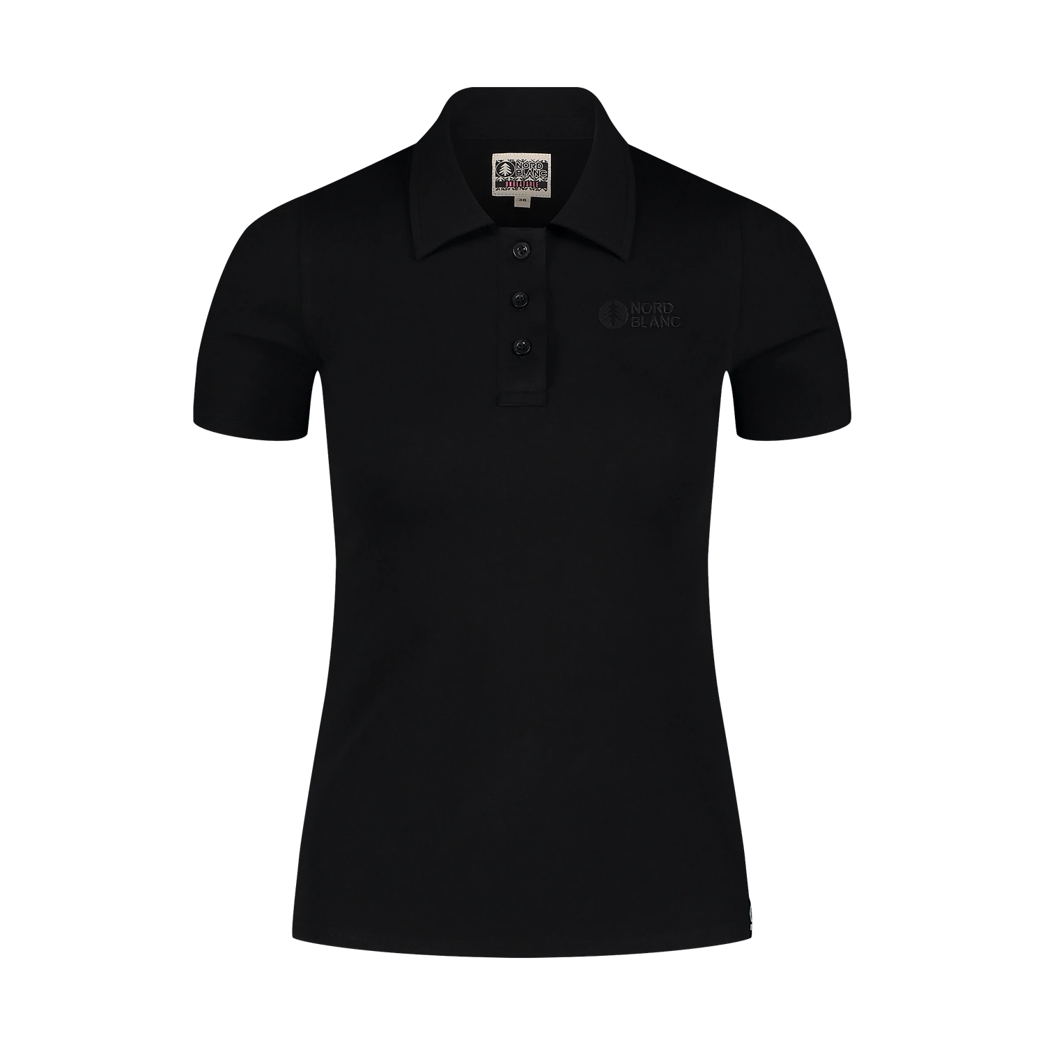 Cotton polo shirt women's - EVERMORE black-1