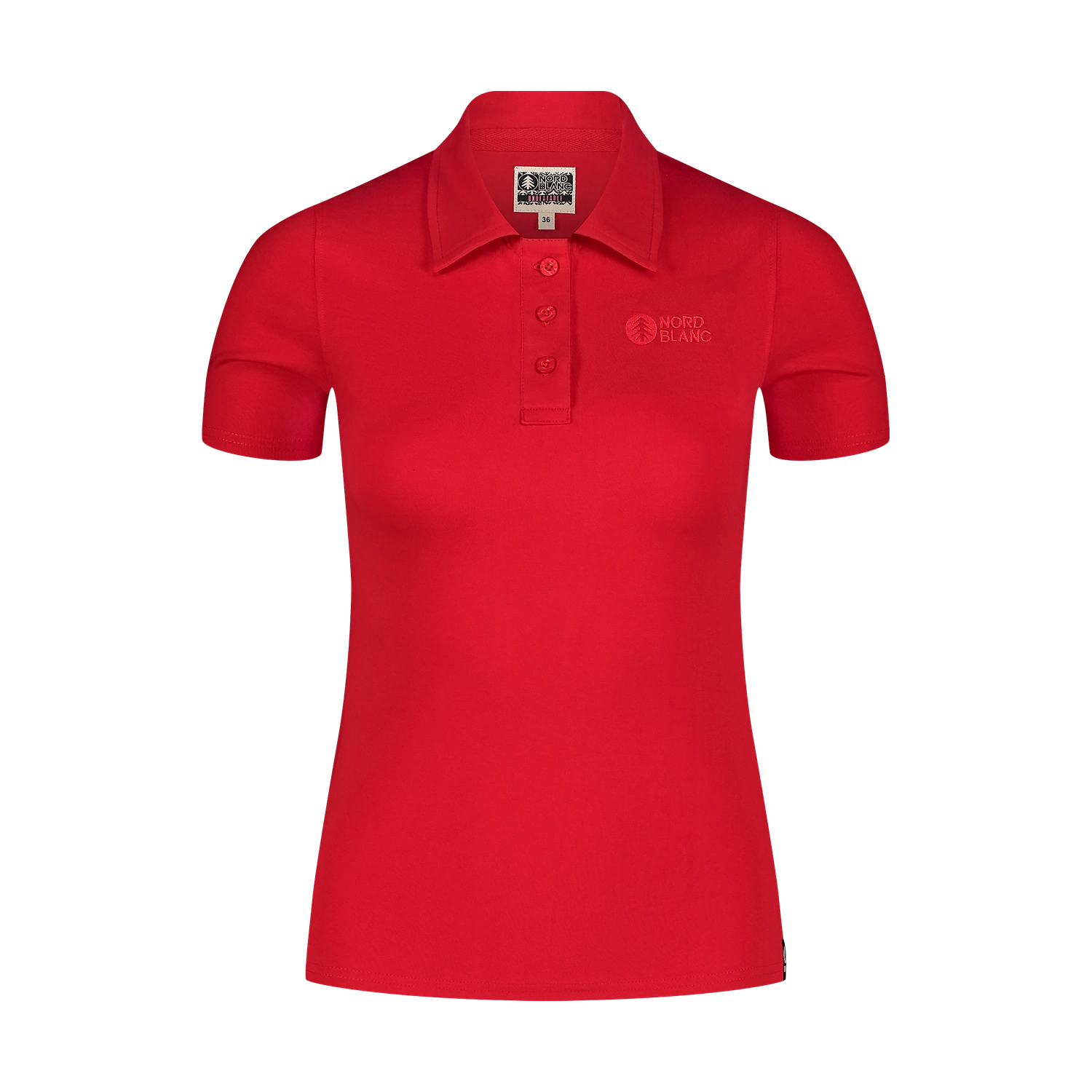 Tricou polo din bumbac pentru femei - EVERMORE roșu-1