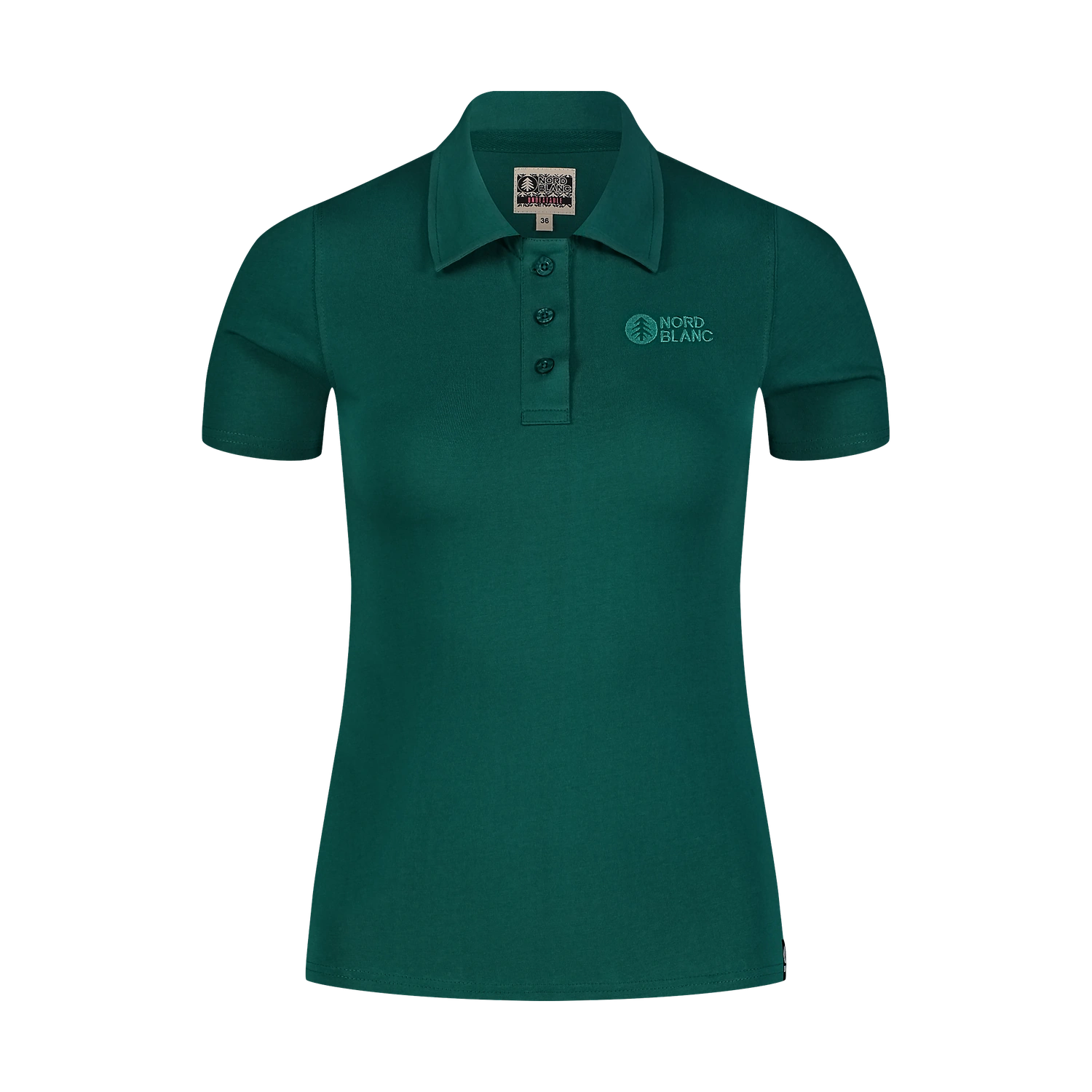 Cotton polo shirt women's - EVERMORE green-1