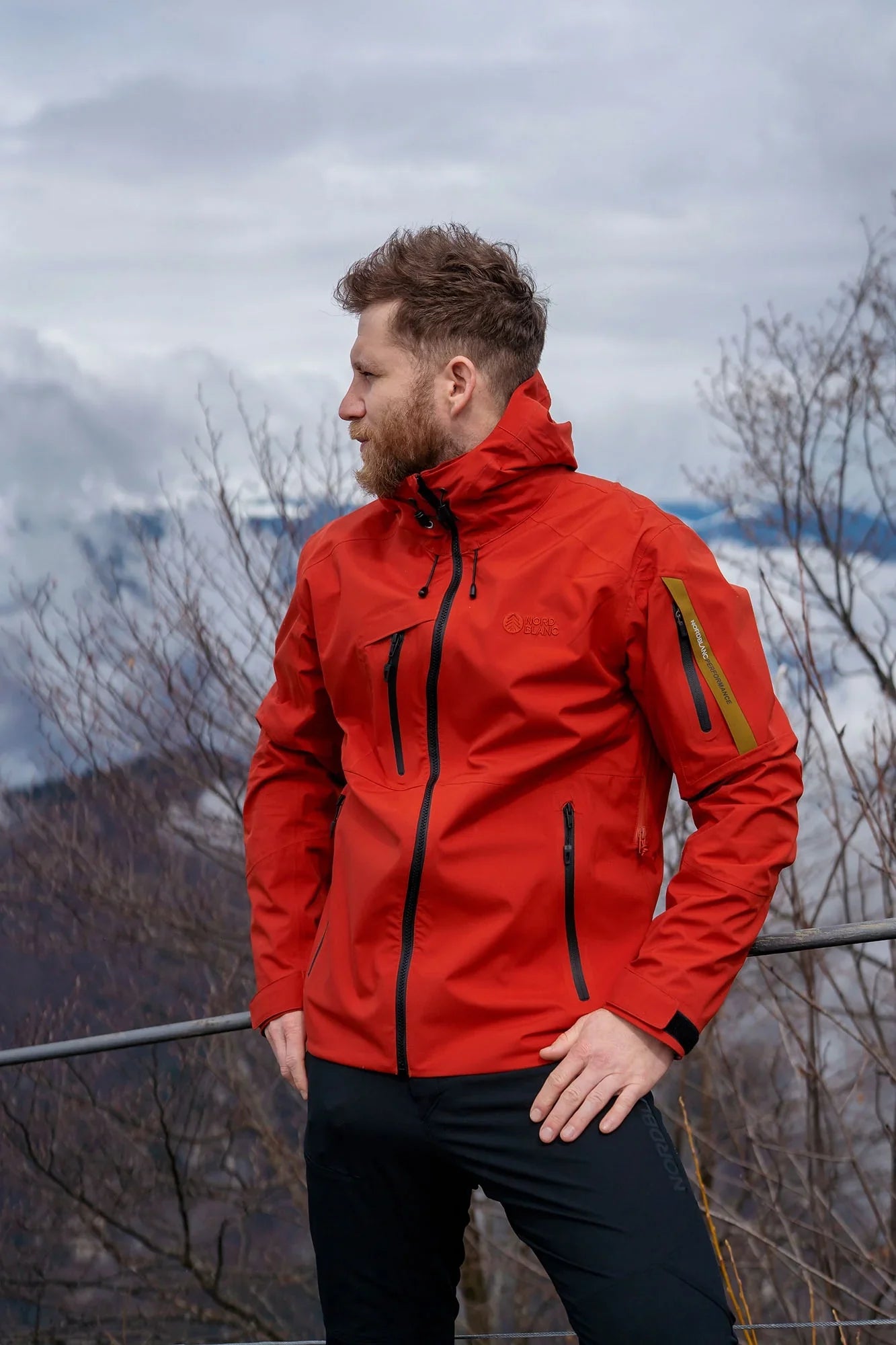 Nepromokavá 3LL outdoorová bunda pánská - MOUNTANEER červená-7