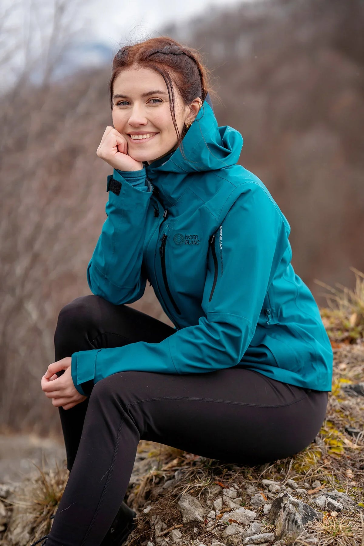 Waterdichte 3LL outdoorjas dames - FIREHEART petrol – afbeelding 3