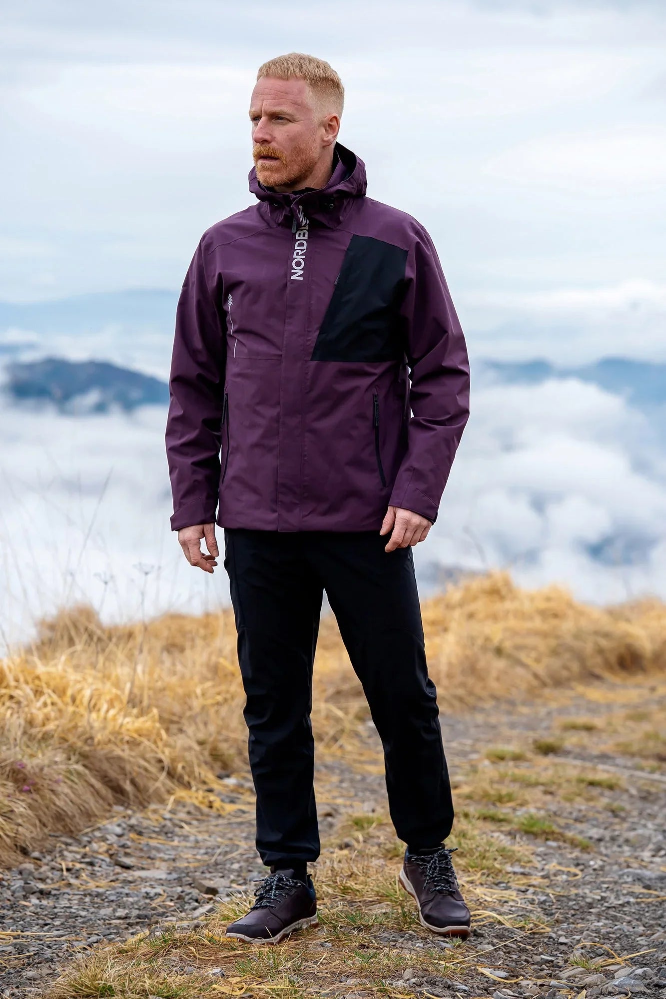 Waterproof outdoor jacket men's - BERNARD violet-4