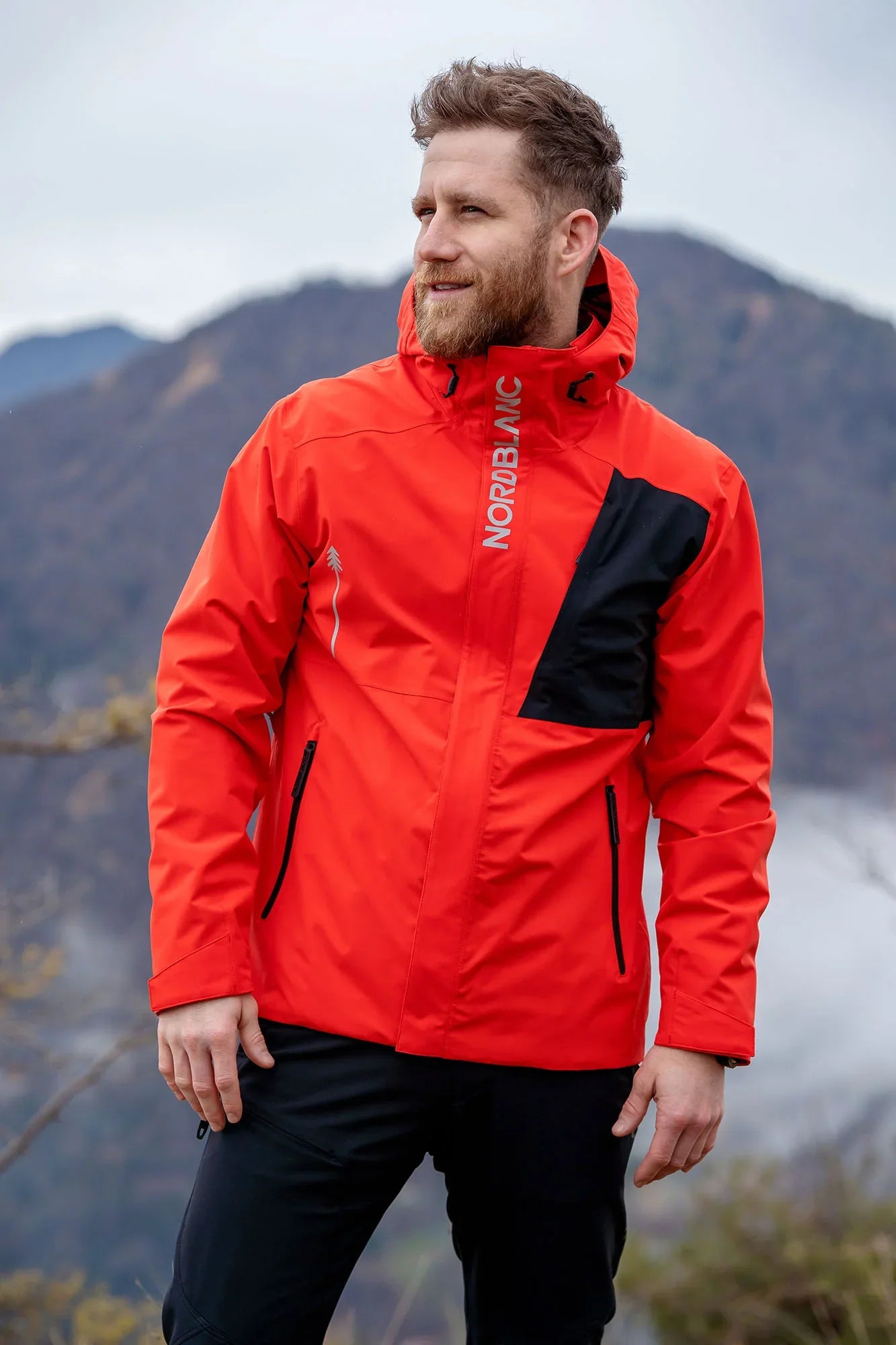 Waterproof outdoor jacket men's - BERNARD red-5