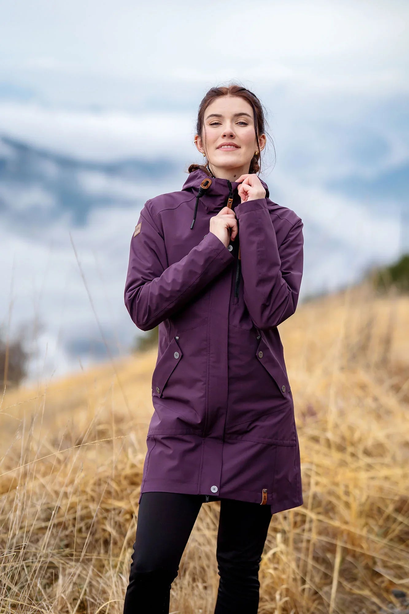 Waterproof outdoor parka jacket women's - EASYCOME violet-4