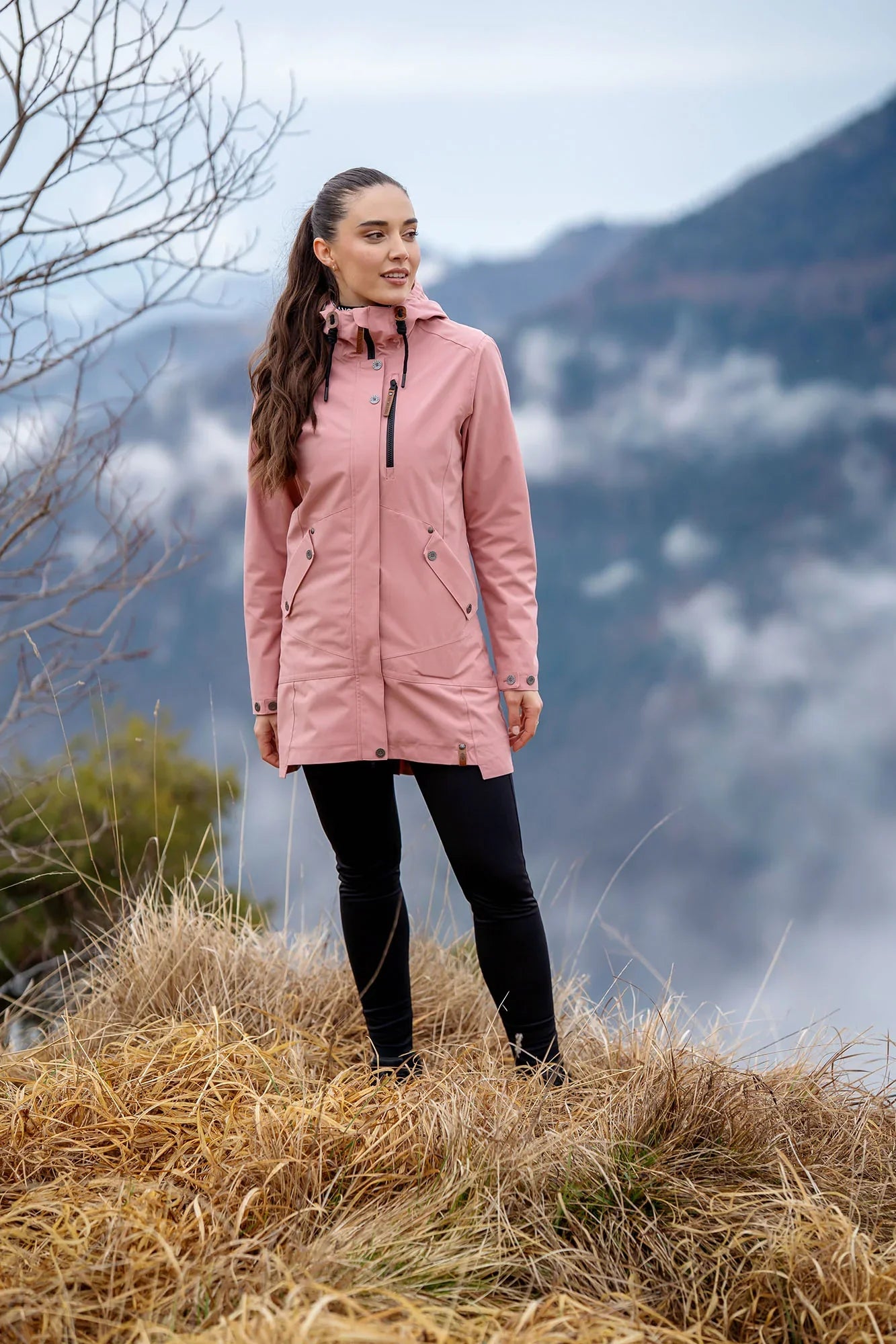 Waterproof outdoor parka jacket women's - EASYCOME pink-3
