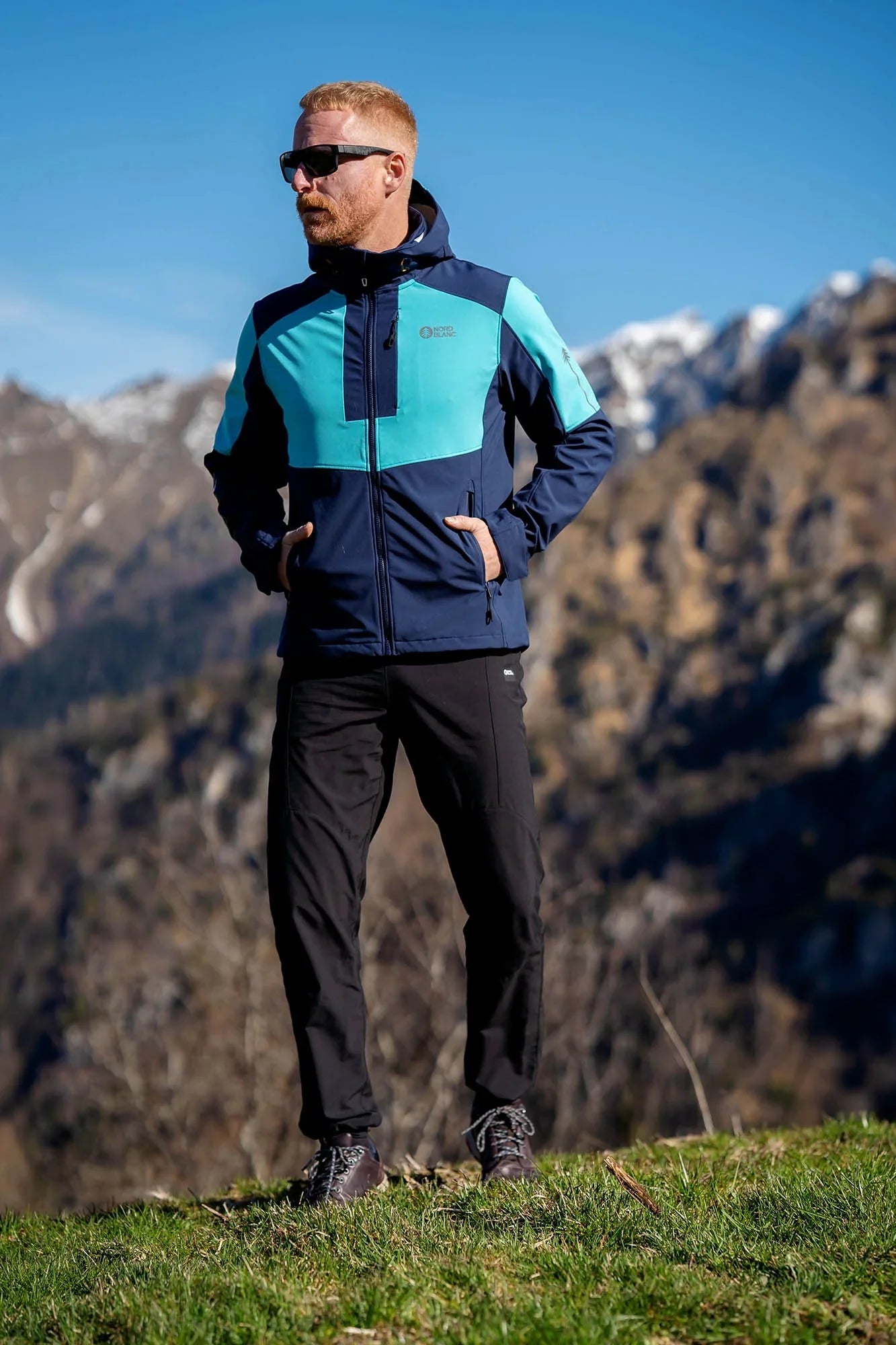 Waterproof light softshell jacket men's - WHISPERING blue-3
