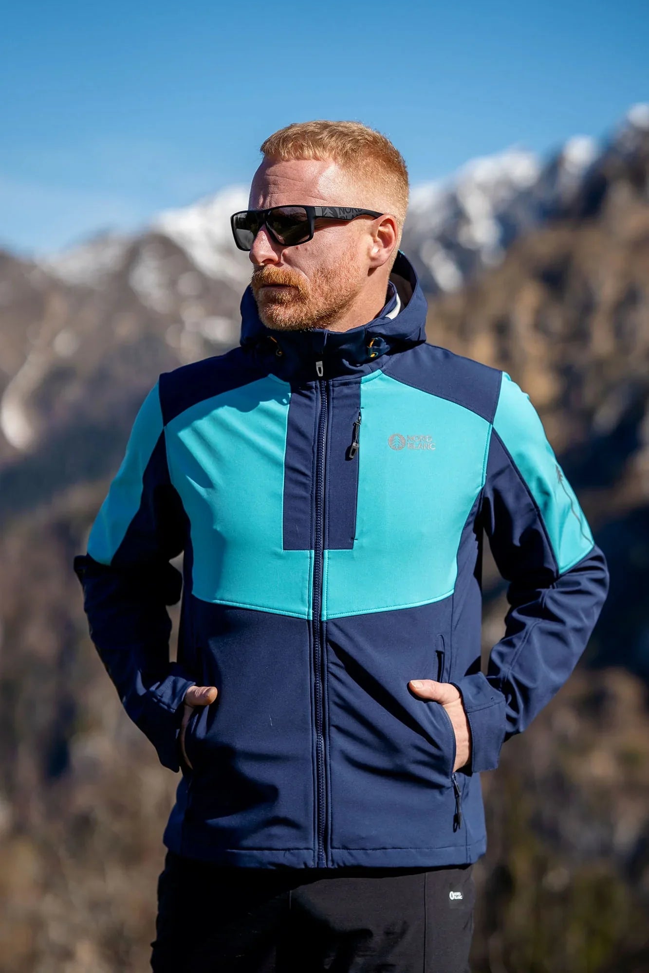 Waterproof light softshell jacket men's - WHISPERING blue-4