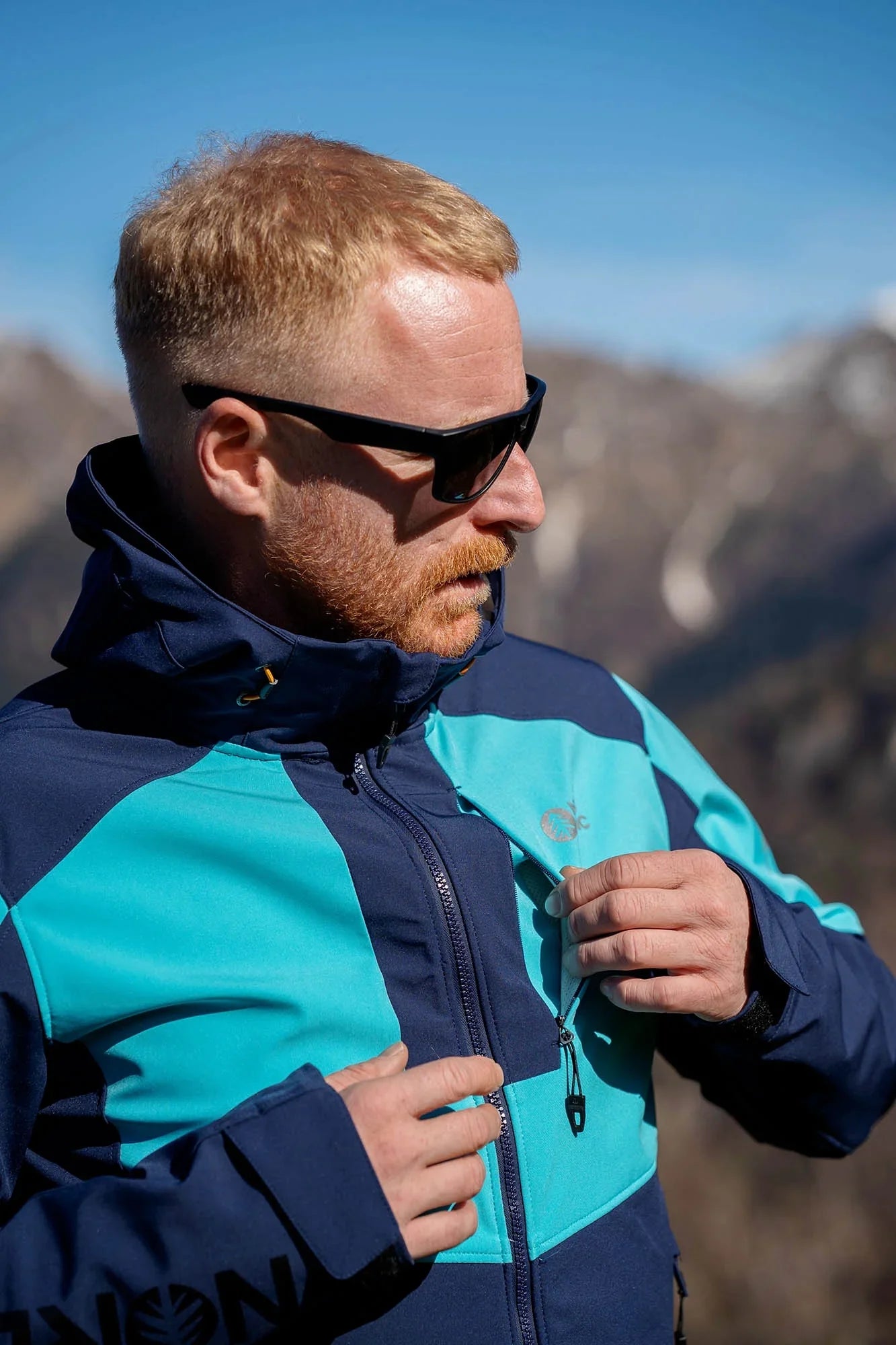 Waterproof light softshell jacket men's - WHISPERING blue-5