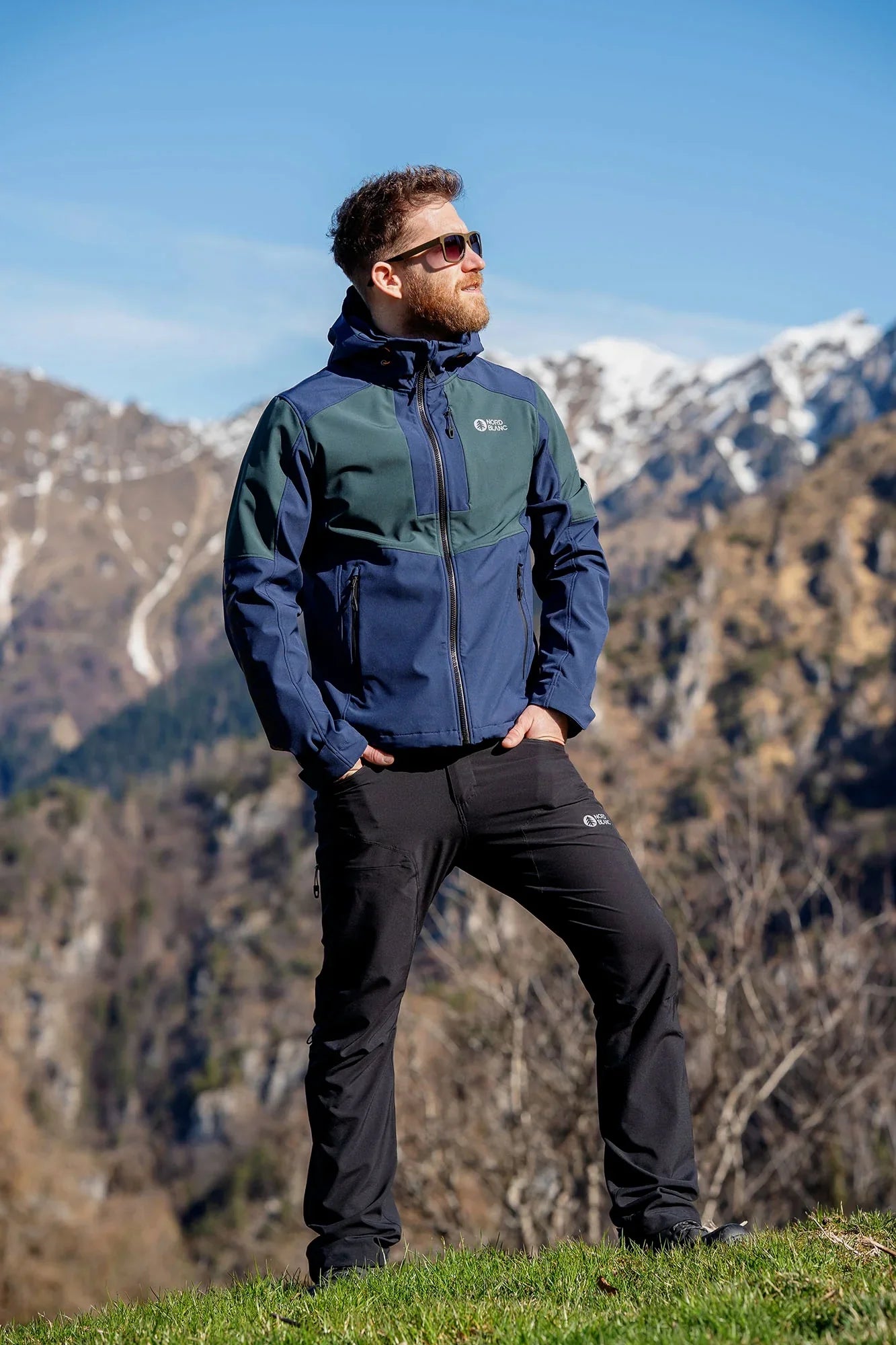 Waterproof light softshell jacket men's - WHISPERING blue-3